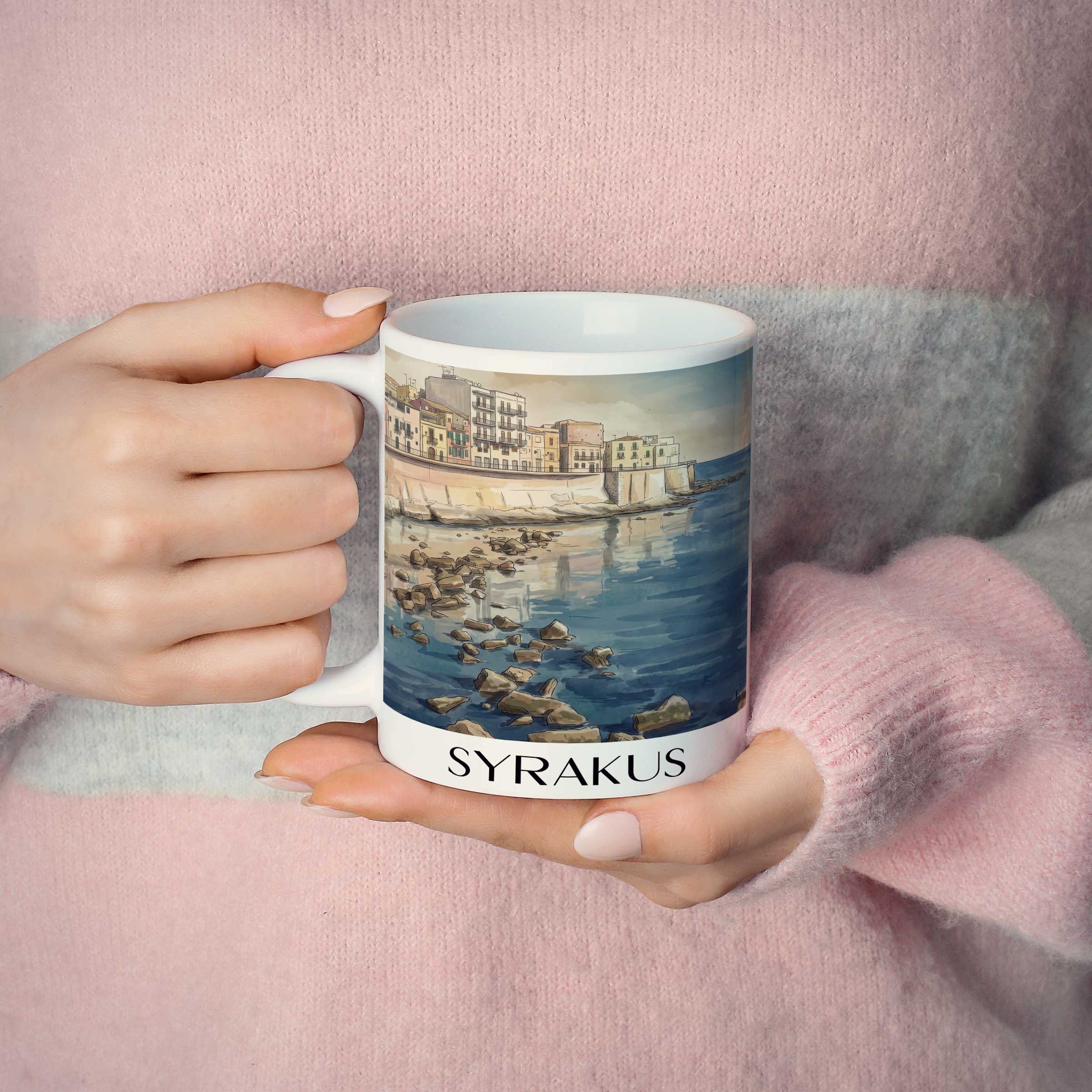 syrakus-sizilien-italien-kaffeebecher-aquarell
