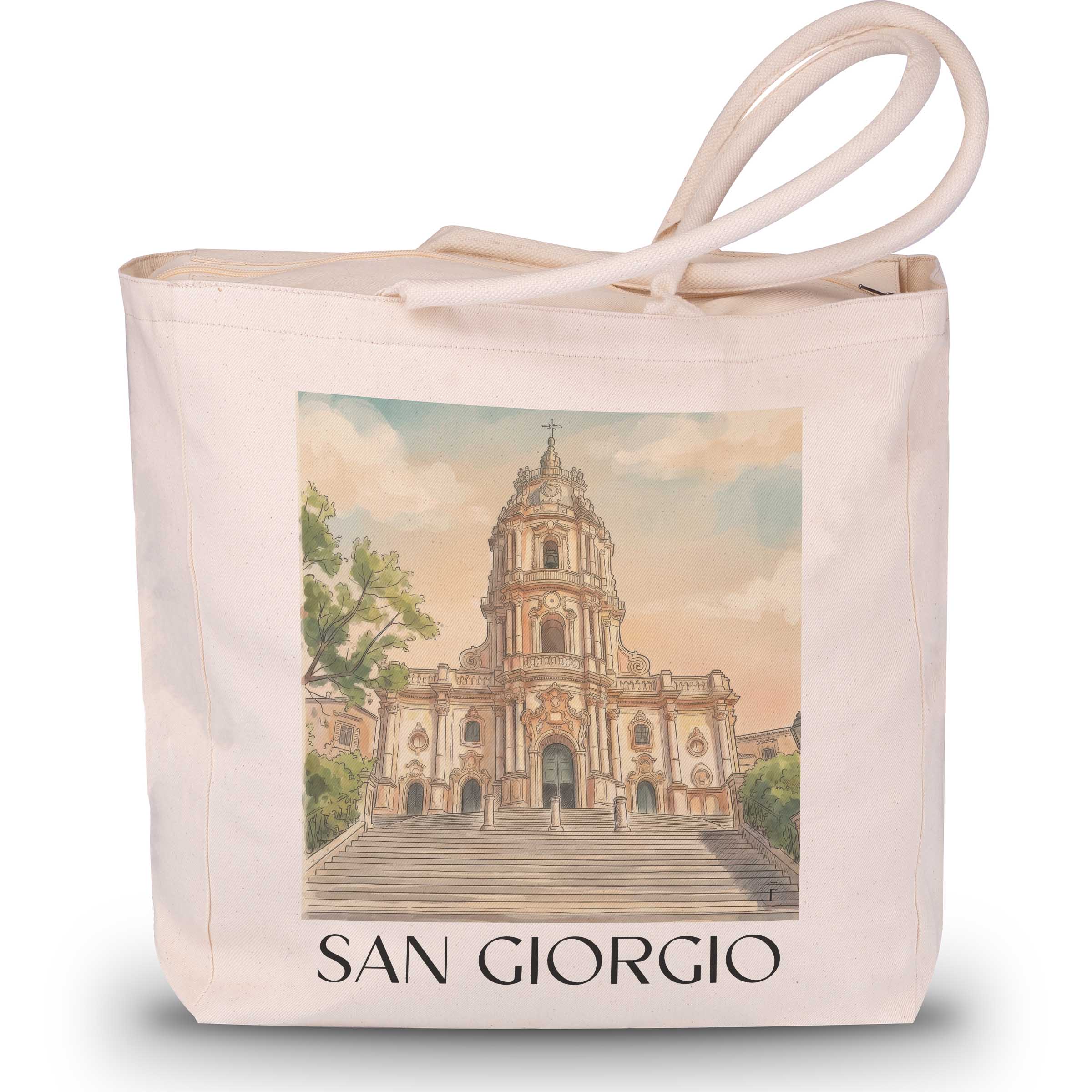 san-giorgio-modica-italien-einkaufstasche-aquarell