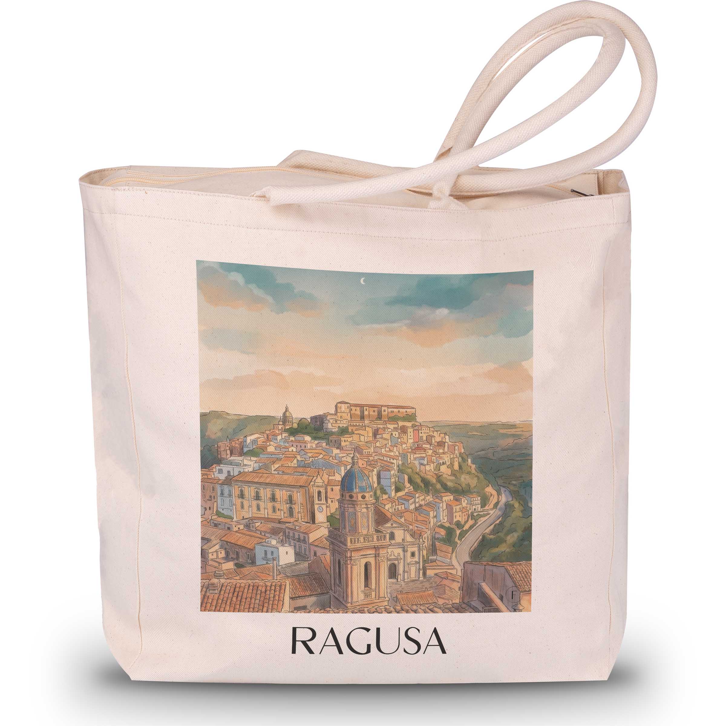 ragusa-sizilien-italien-einkaufstasche-aquarell