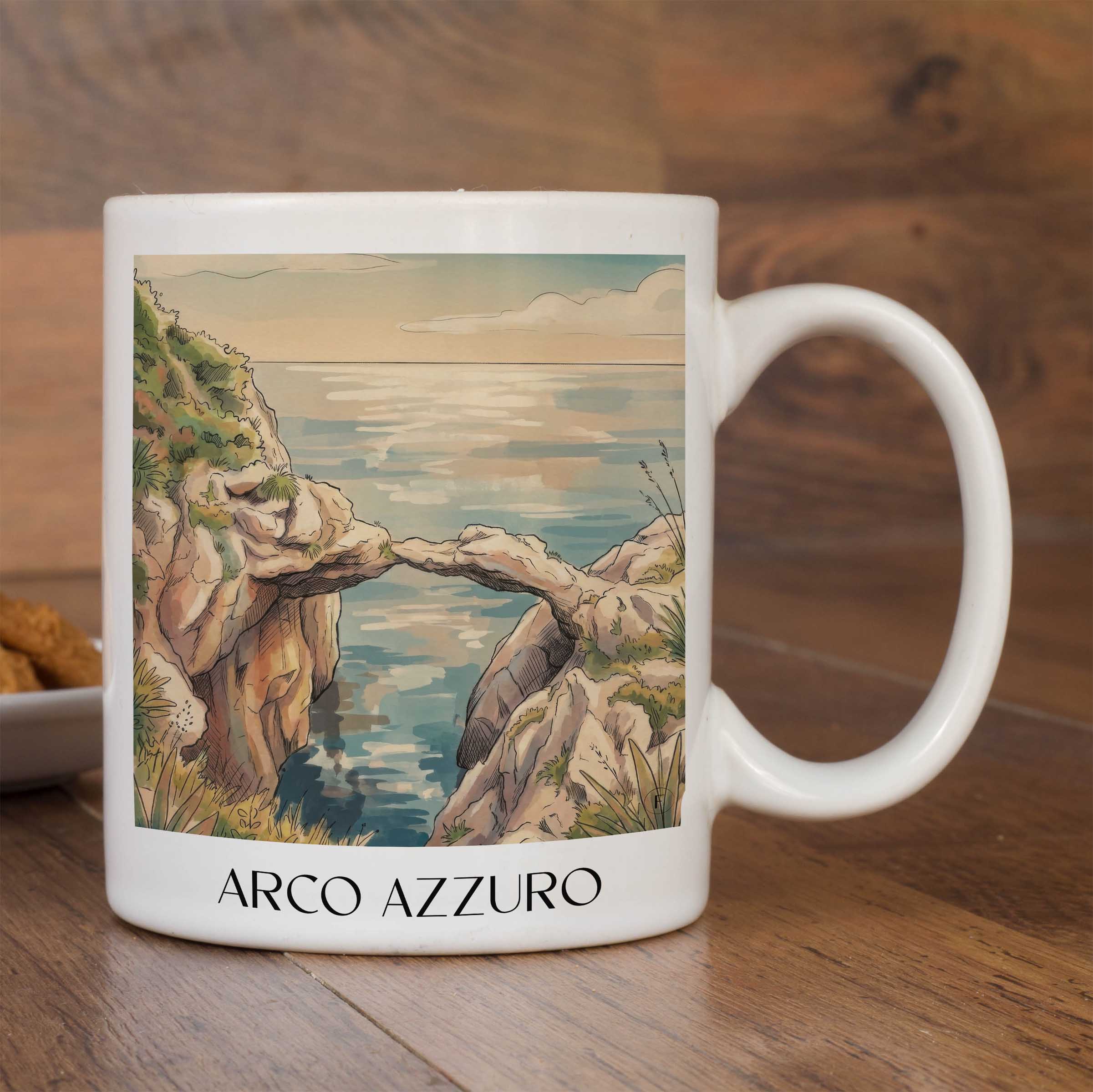arco-azzuro-sizilien-italien-kaffeebecher-aquarell