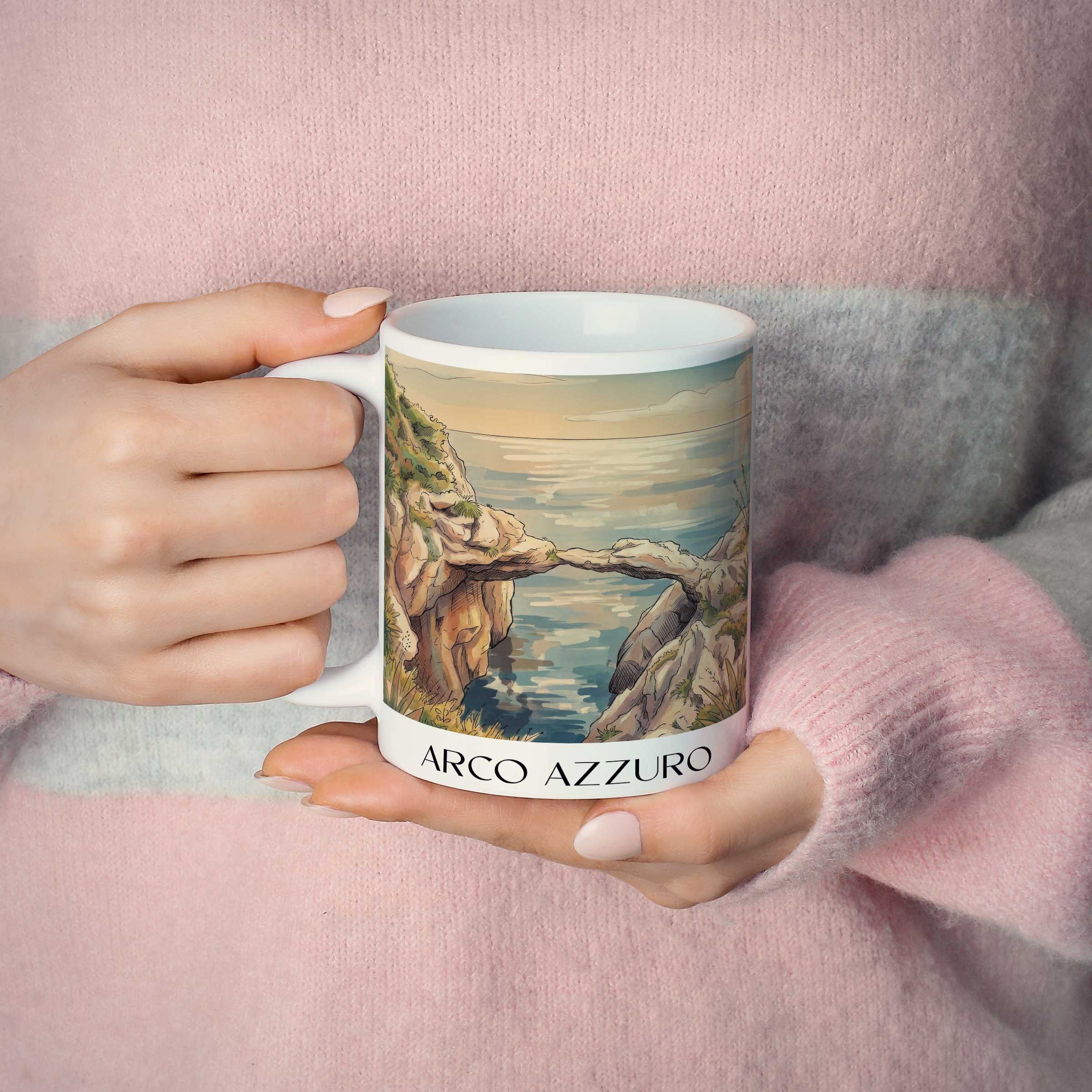 arco-azzuro-sizilien-italien-kaffeebecher-aquarell