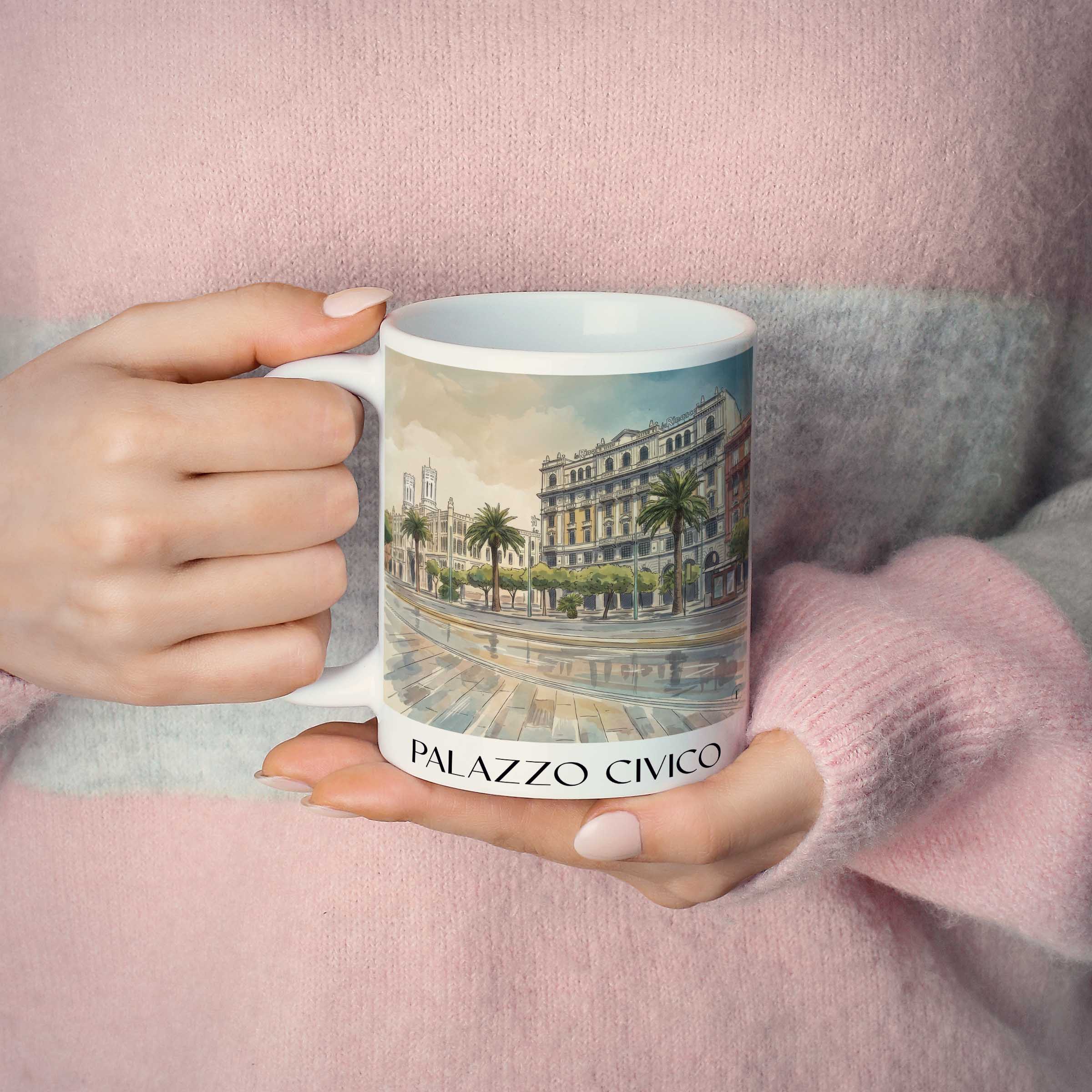 palazzo-civico-cagliari-italien-kaffeebecher-aquarell
