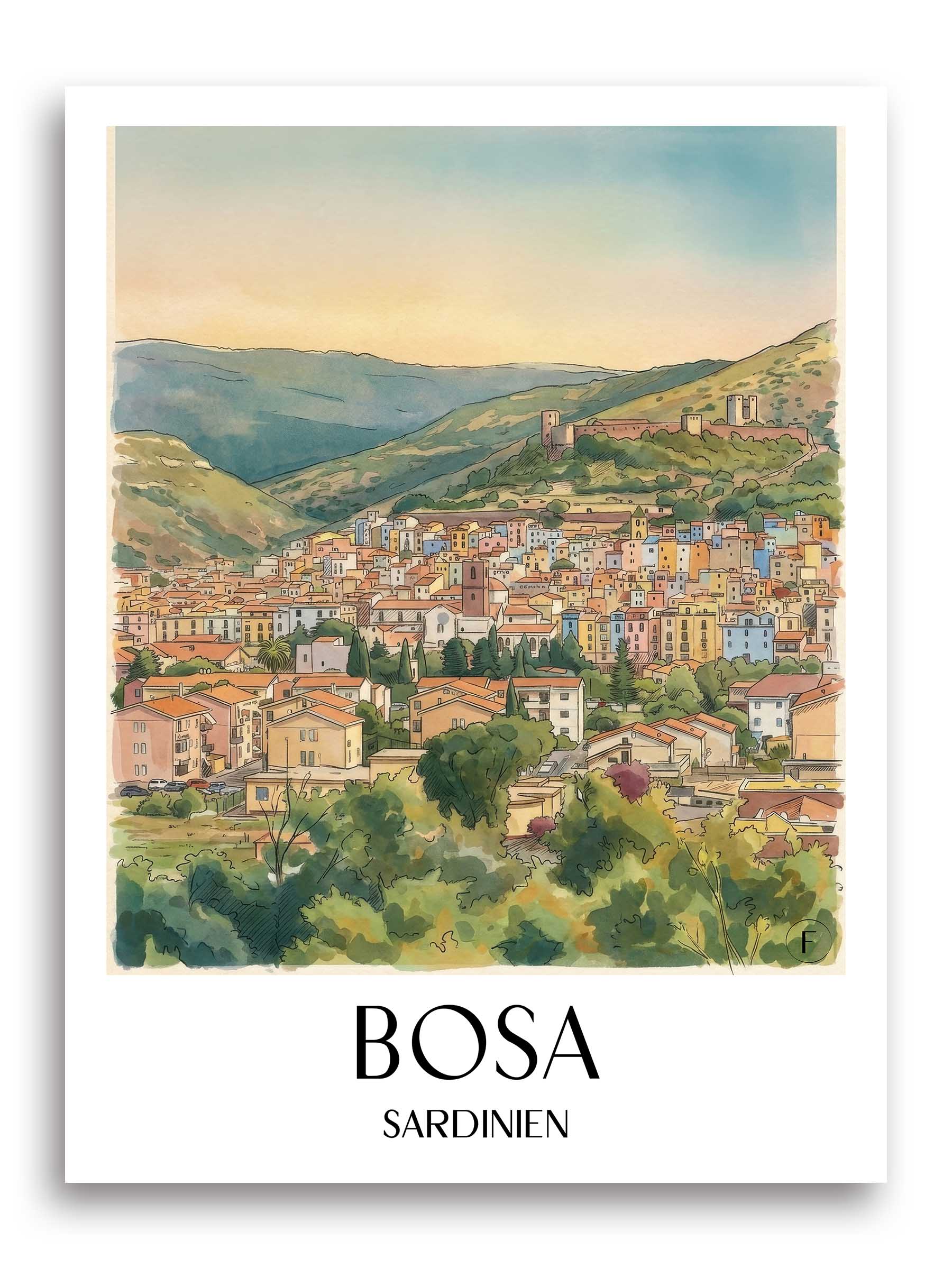 bosa--sardinien-italien-poster-aquarell