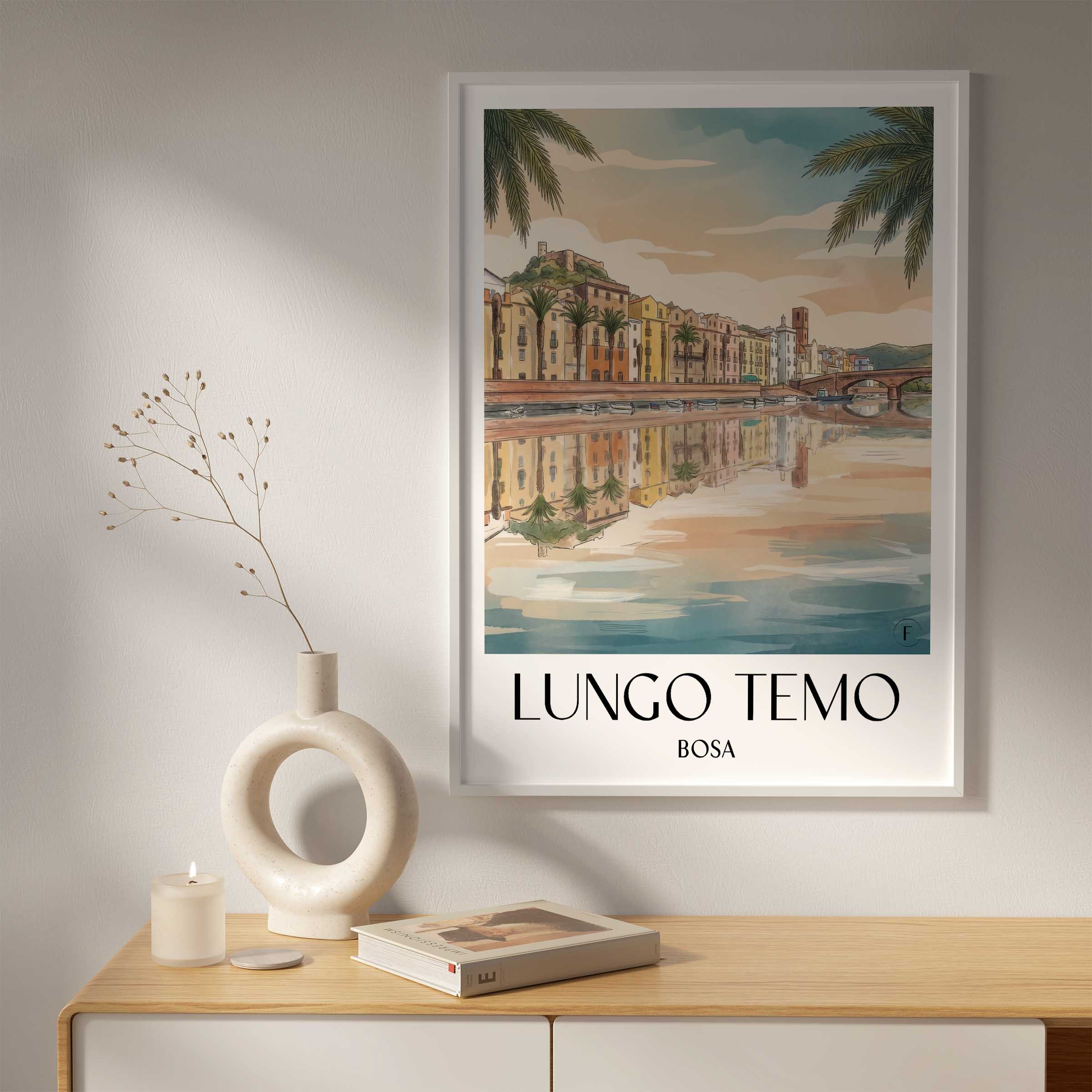 lungo-temo-bosa-italien-poster-aquarell