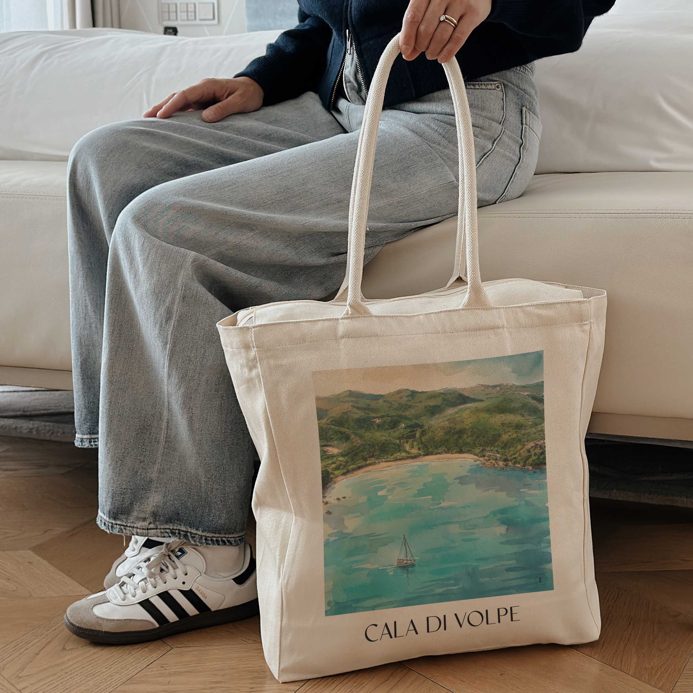 cala-di-volpe-sardinien-italien-einkaufstasche-aquarell