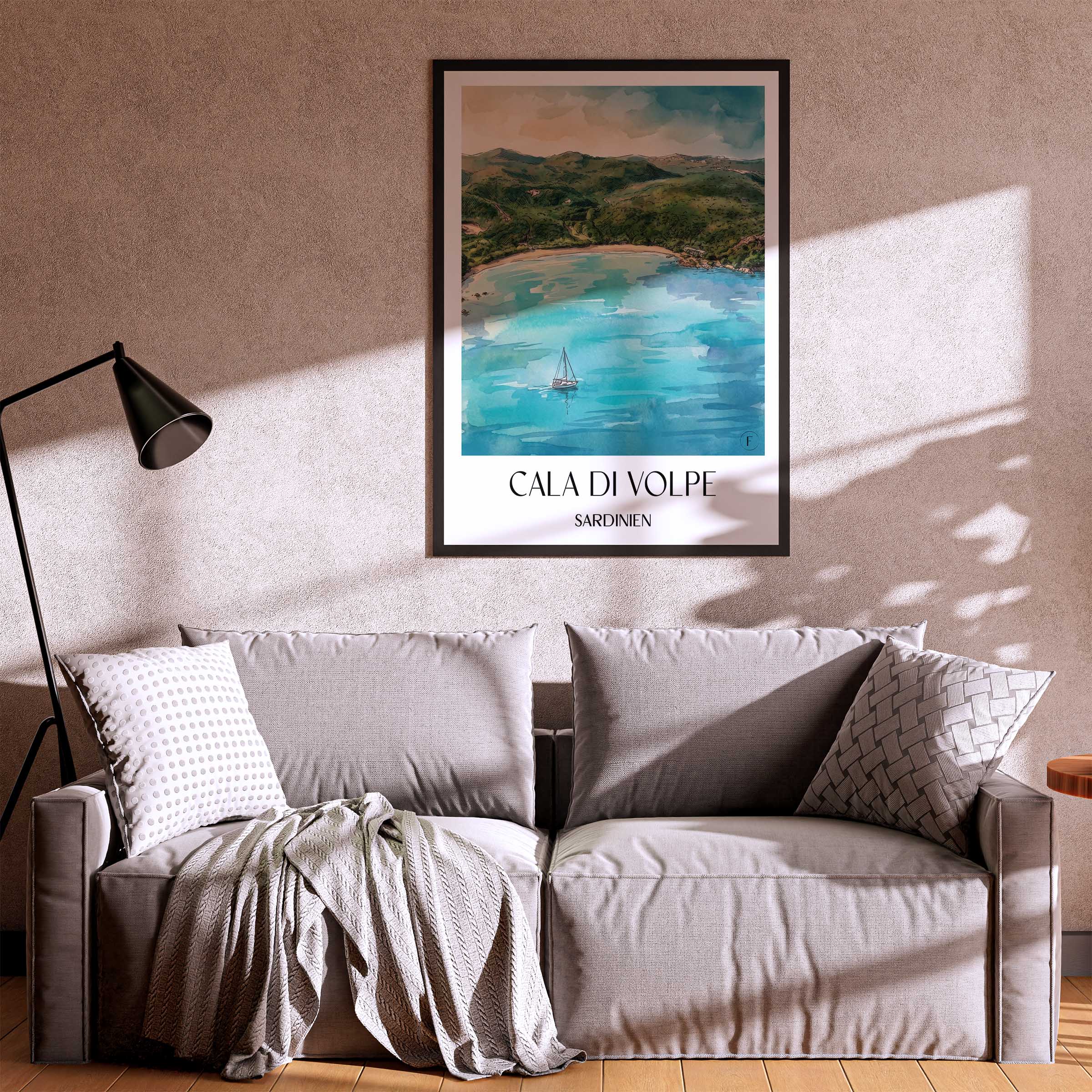 cala-di-volpe-sardinien-italien-poster-aquarell