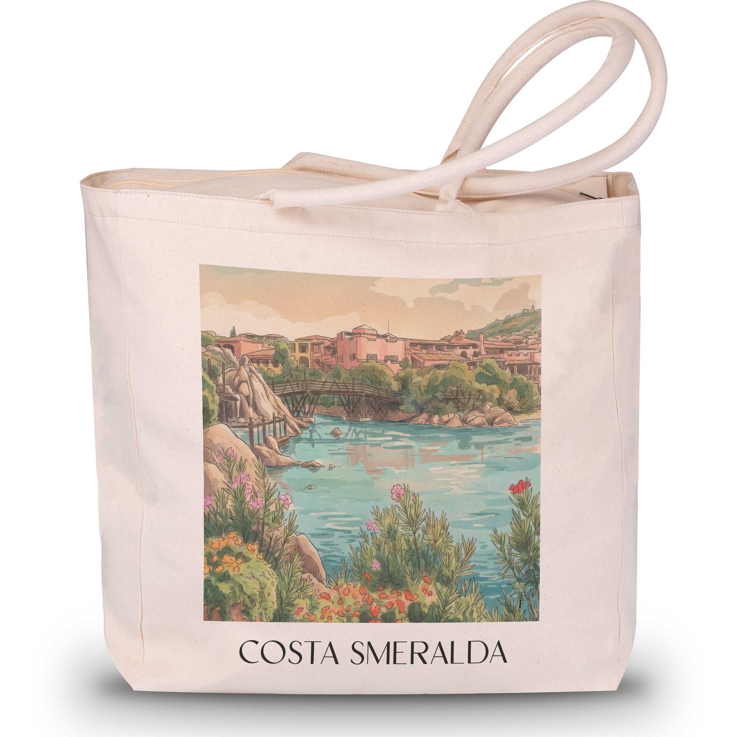 costa-smeralda-porto-cervo-italien-einkaufstasche-aquarell