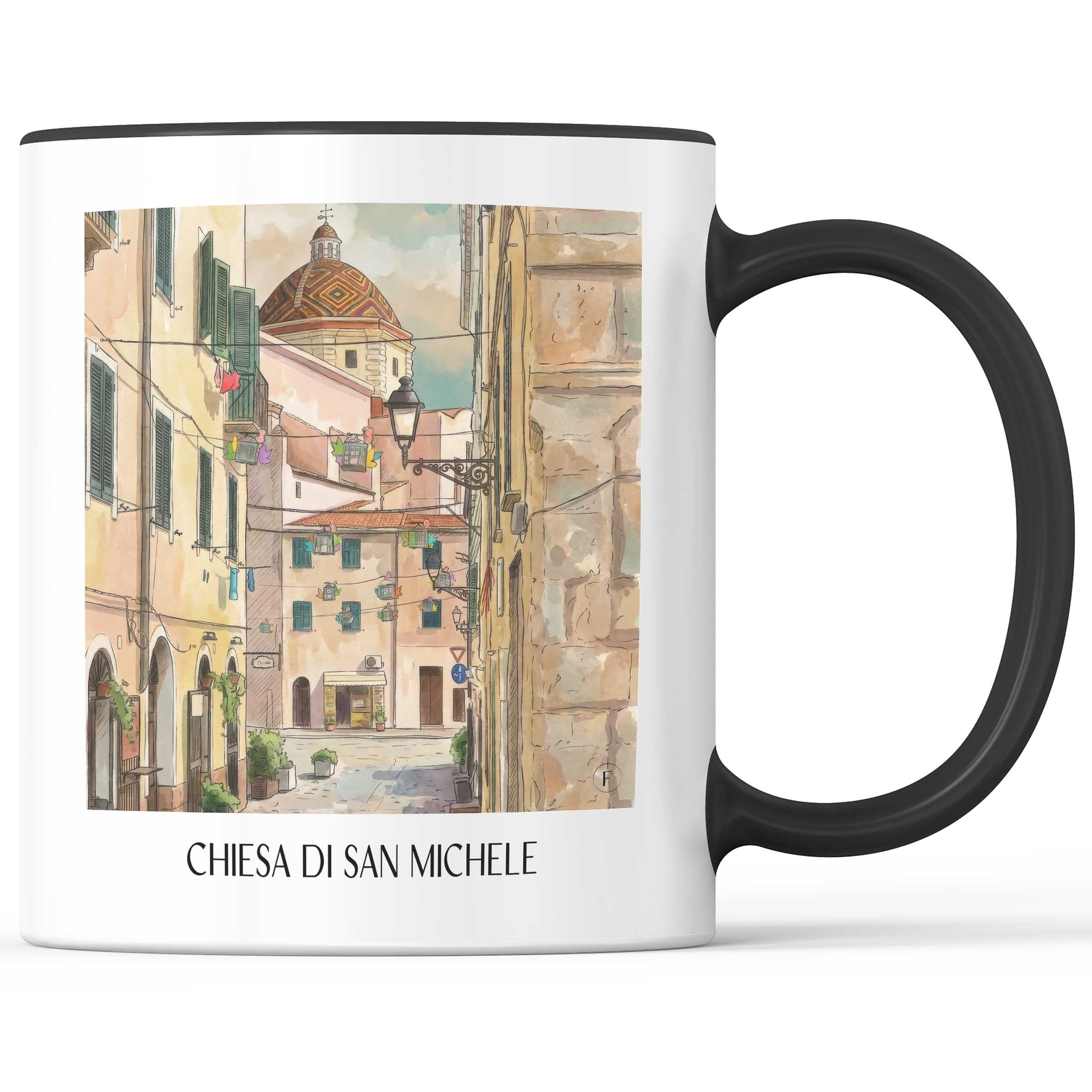 chiesa-di-san-michele-alghero-italien-kaffeebecher-aquarell