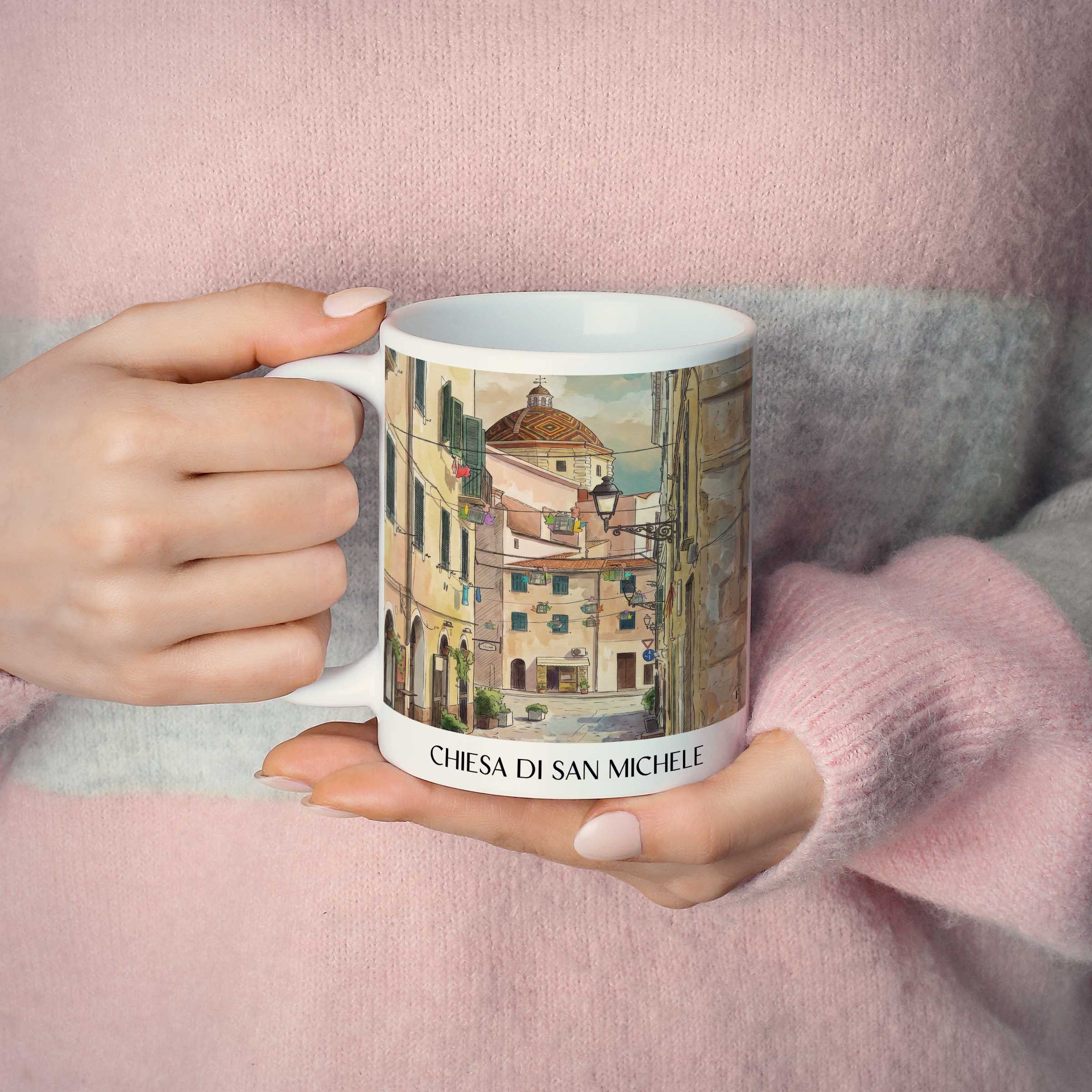 chiesa-di-san-michele-alghero-italien-kaffeebecher-aquarell