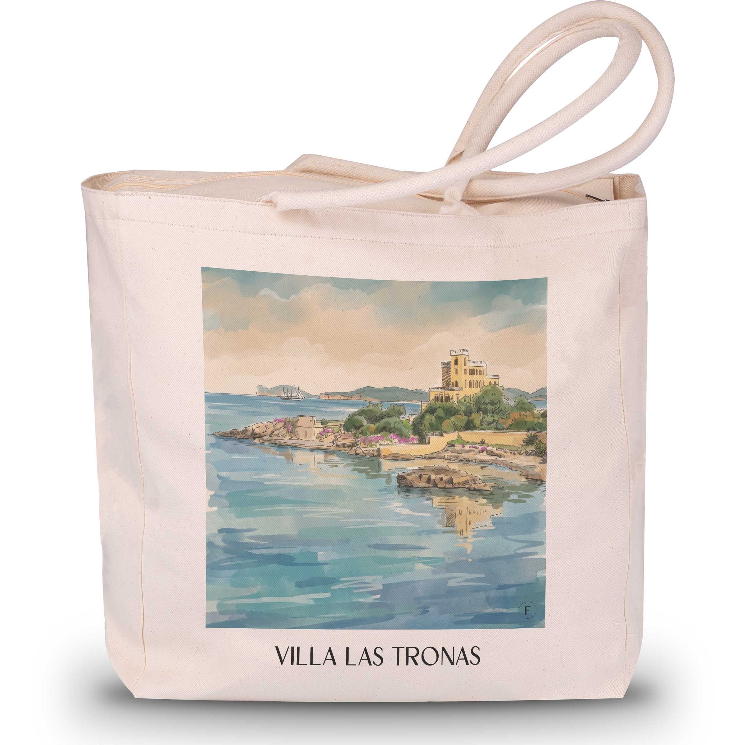 Villa las Tronas Shopping Tasche - Alghero - Italien Tote Bag - Einkaufstasche im Aquarell Stil