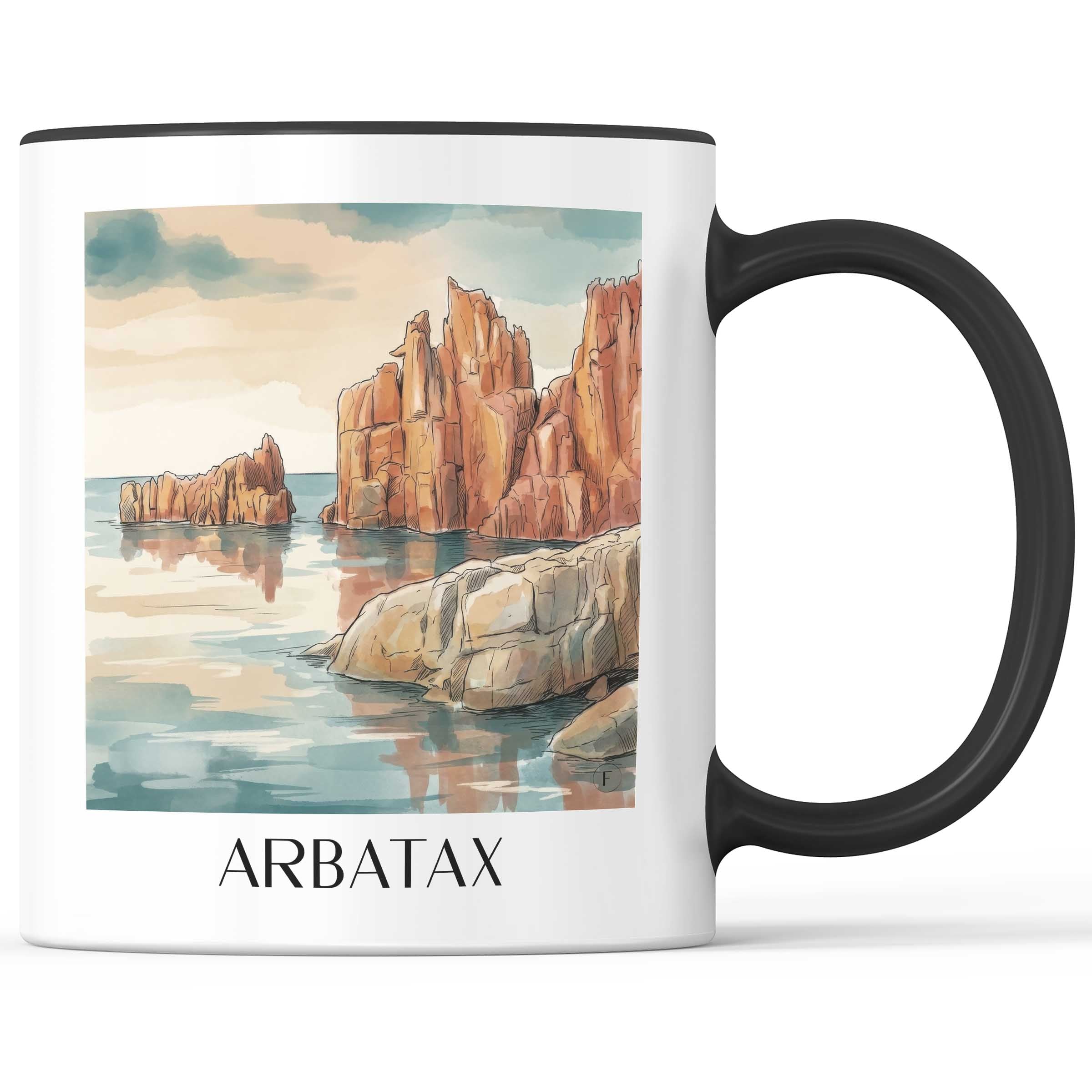 arbatax-sardinien-italien-kaffeebecher-aquarell