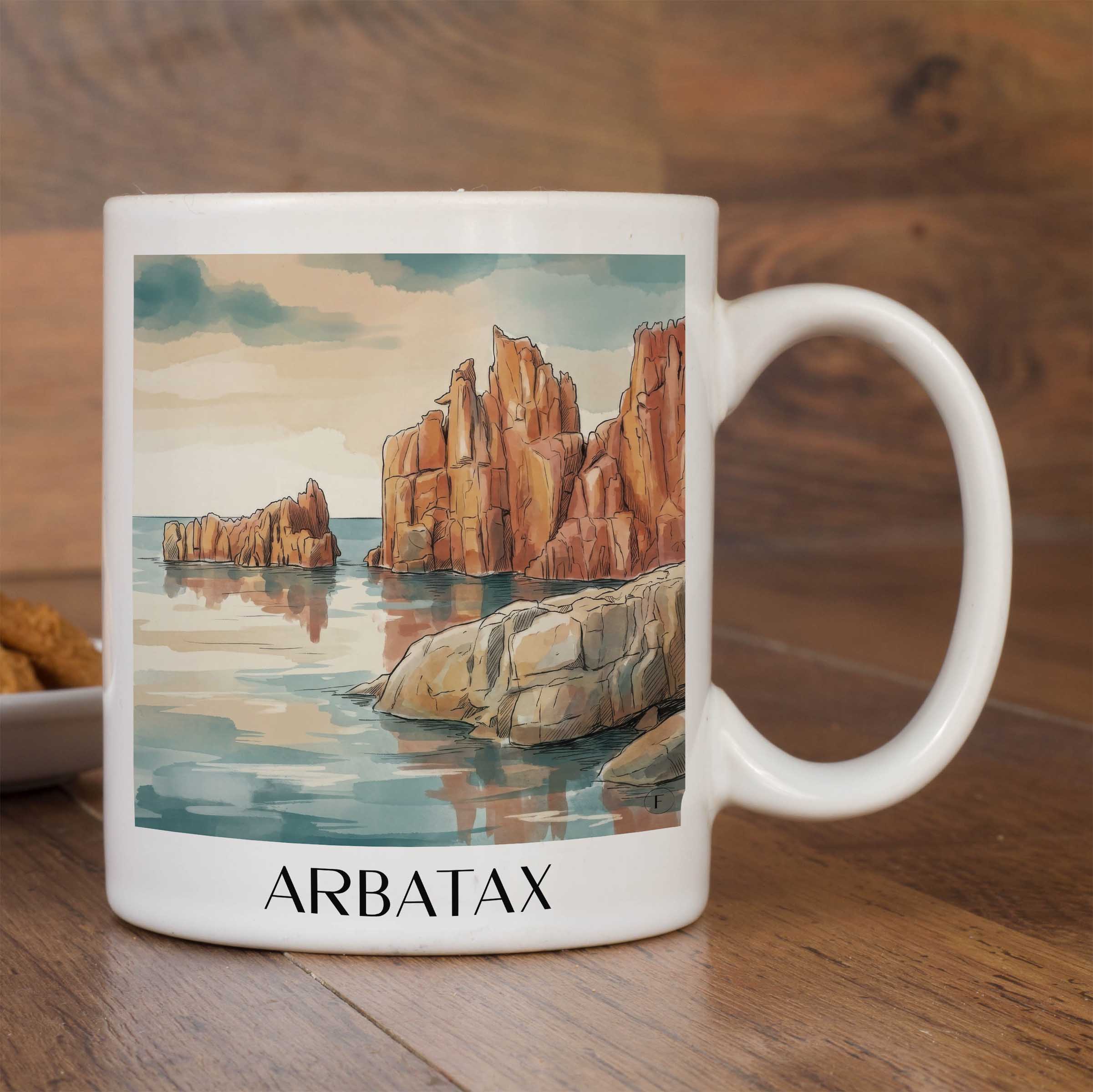 arbatax-sardinien-italien-kaffeebecher-aquarell