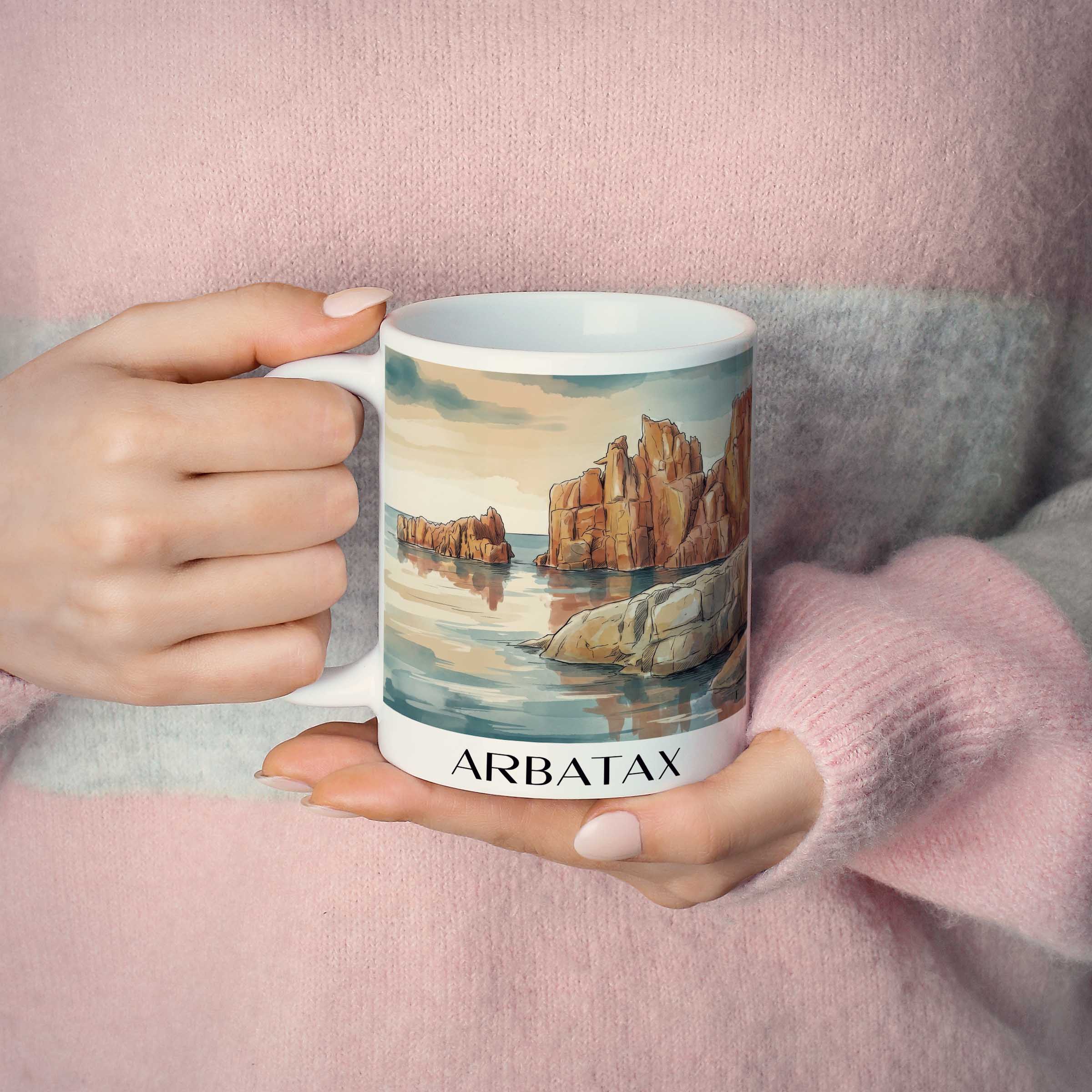 arbatax-sardinien-italien-kaffeebecher-aquarell