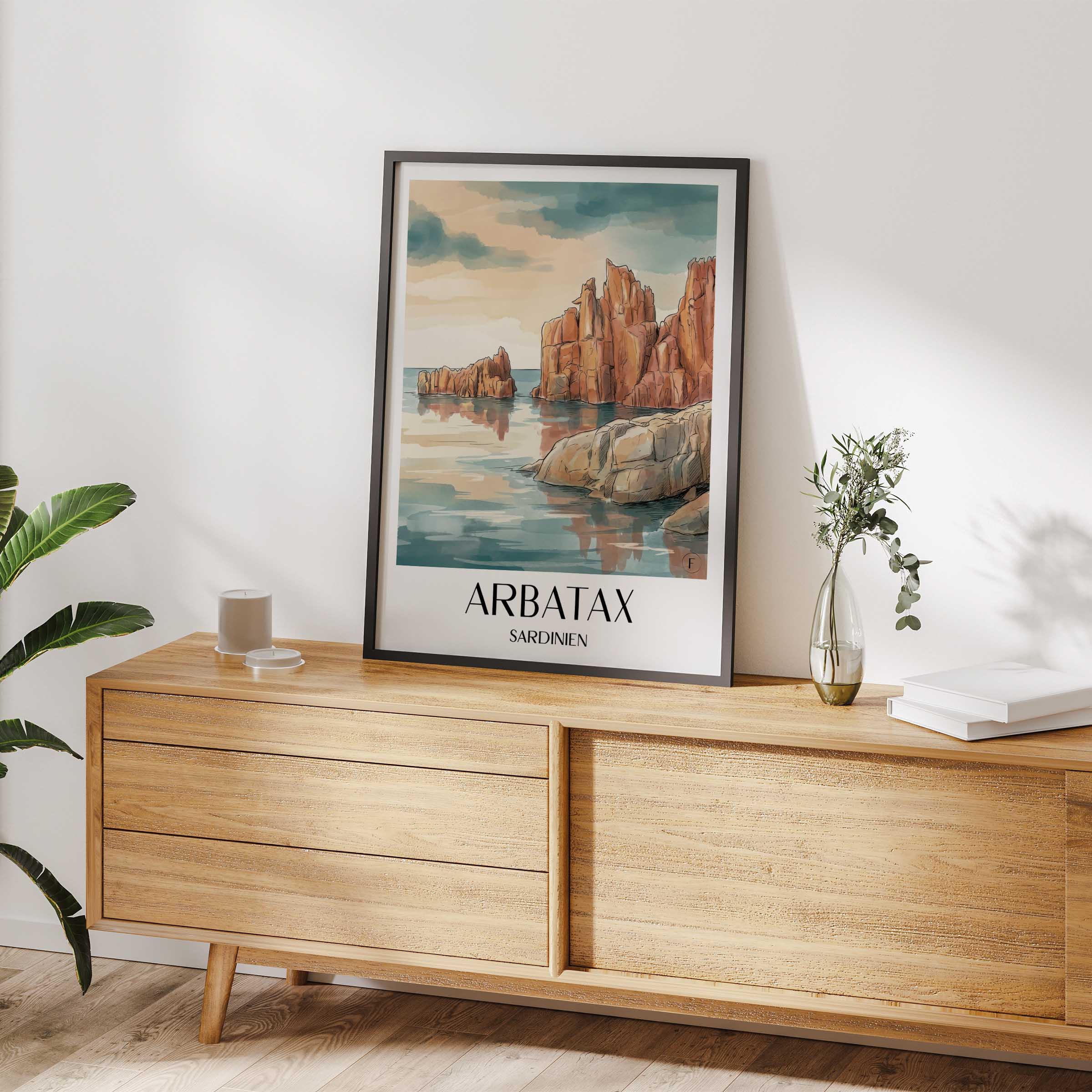arbatax-sardinien-italien-poster-aquarell