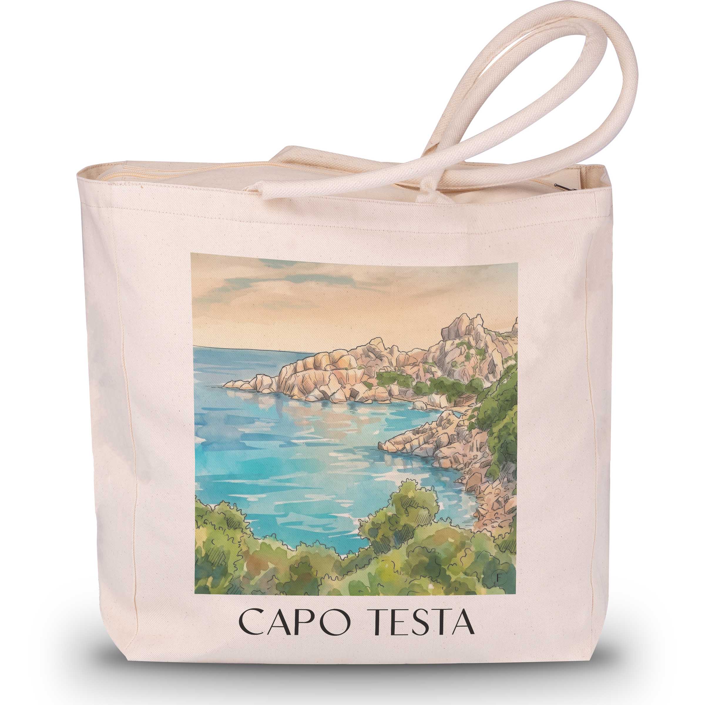 capo-testa--sardinien-italien-einkaufstasche-aquarell