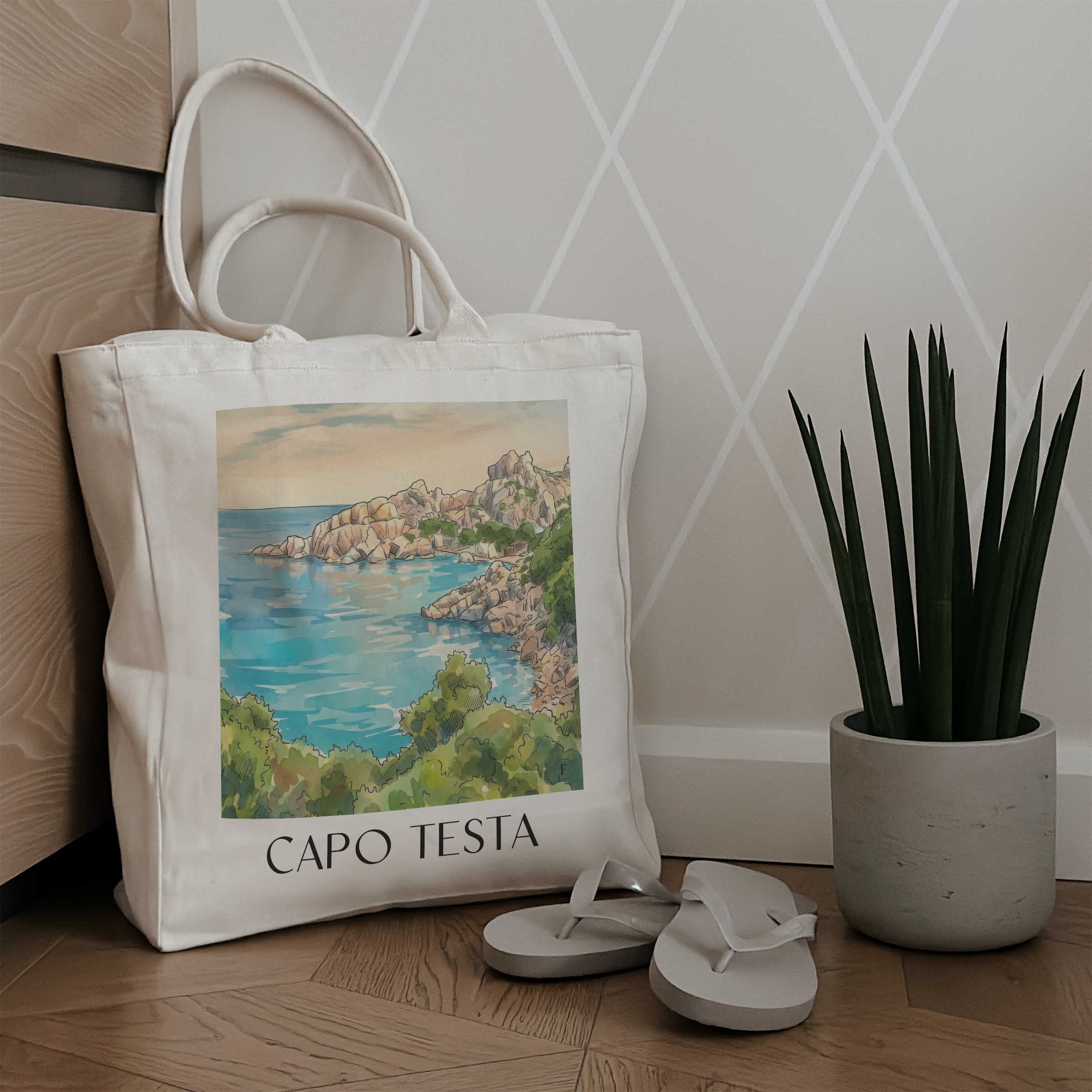 capo-testa--sardinien-italien-einkaufstasche-aquarell