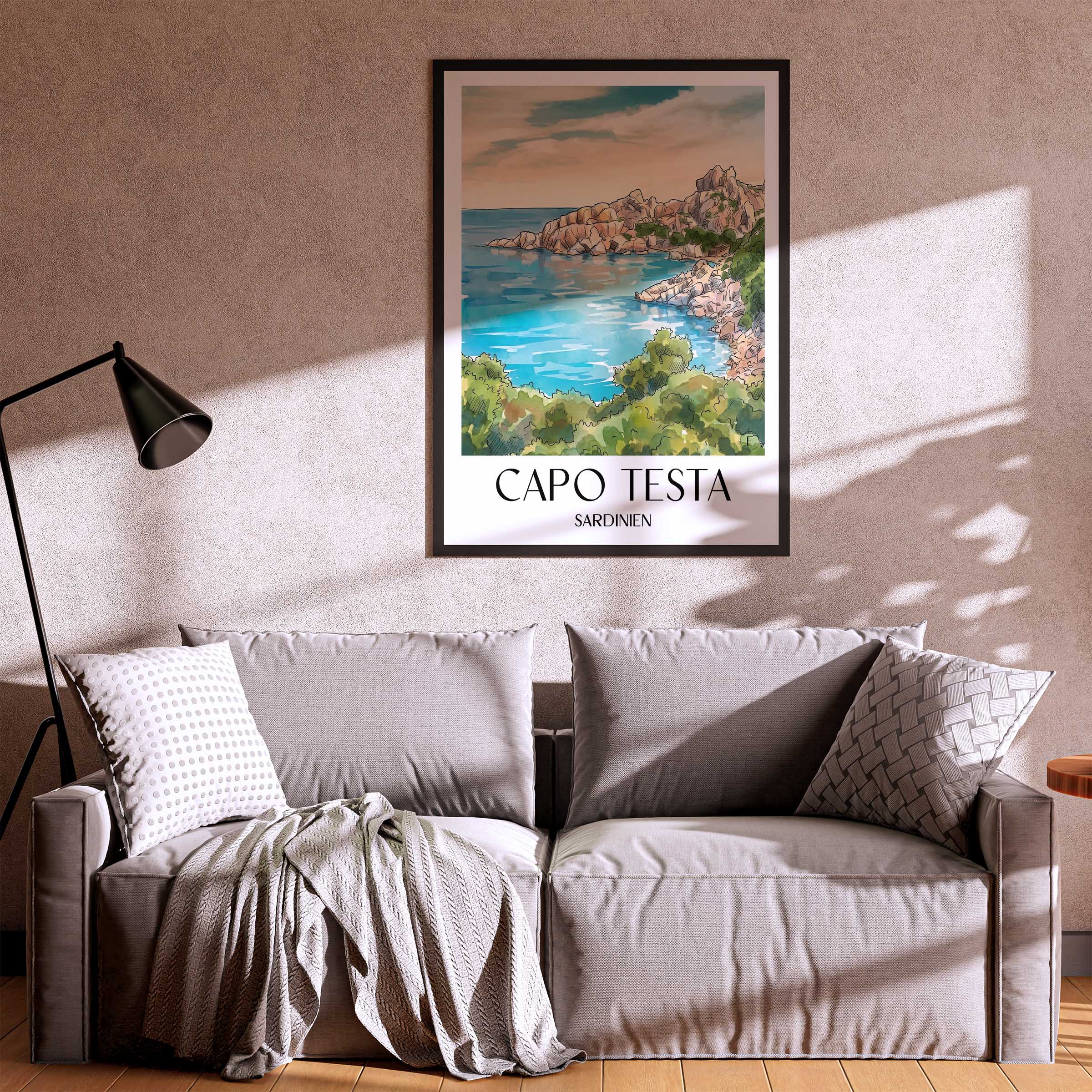 capo-testa--sardinien-italien-poster-aquarell