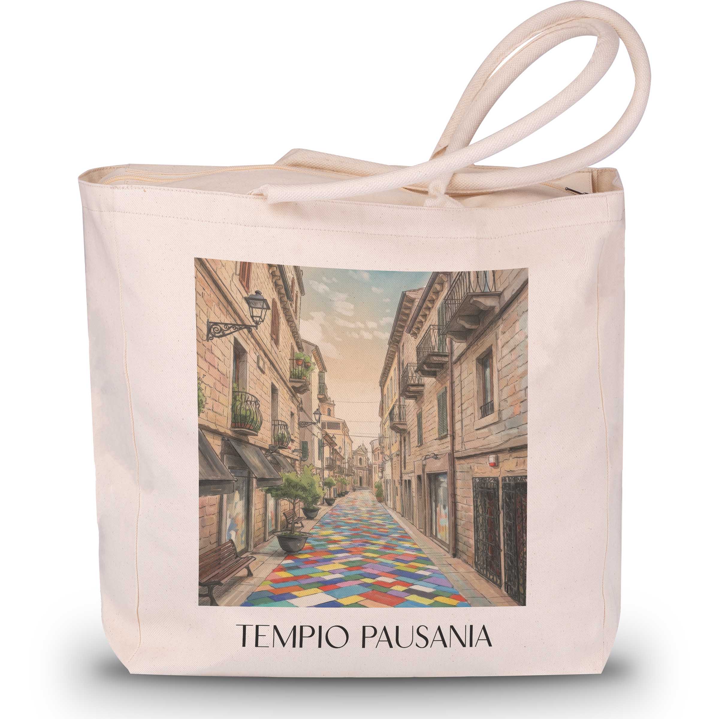 tempio-pausania-sardinien-italien-einkaufstasche-aquarell