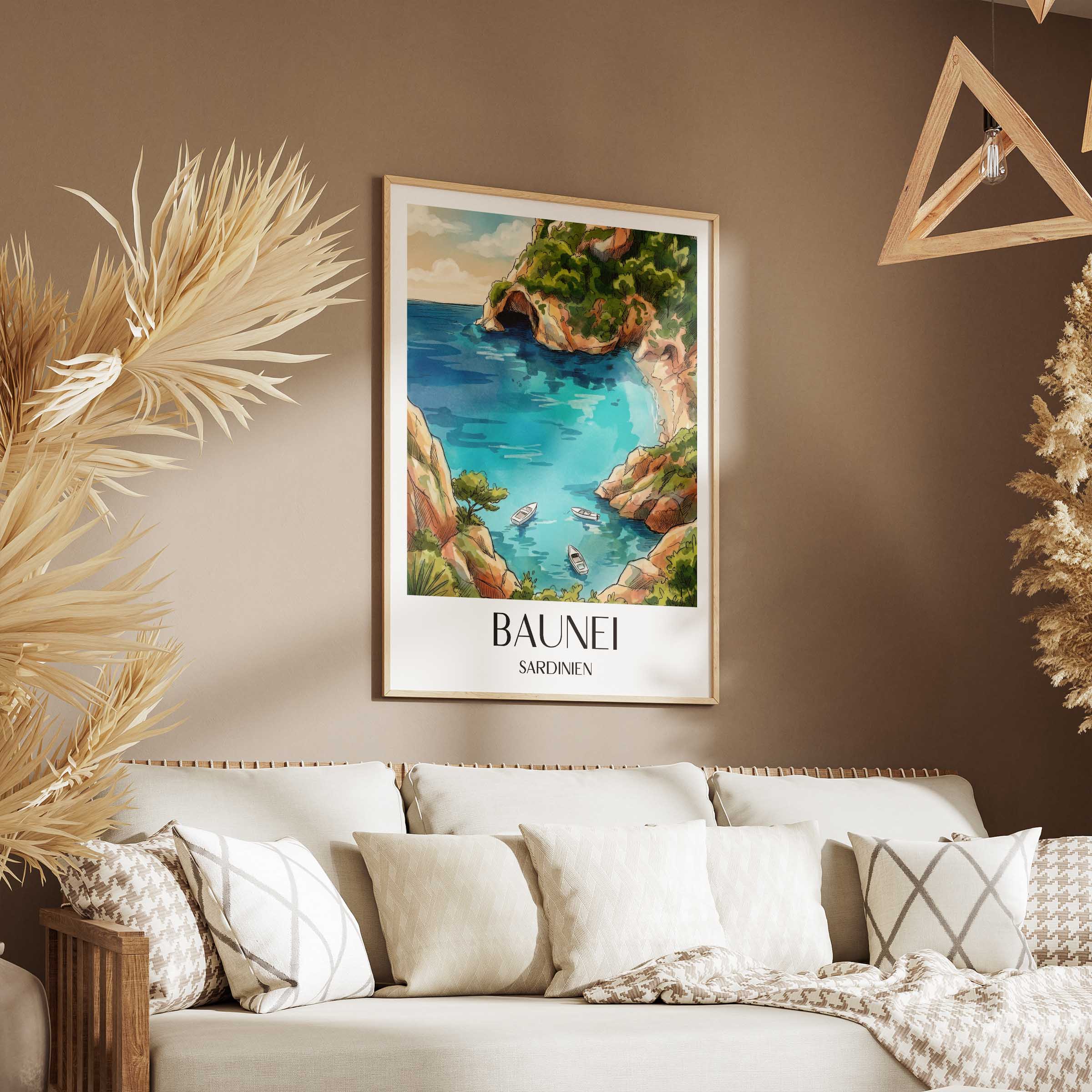 baunei-sardinien-italien-poster-aquarell