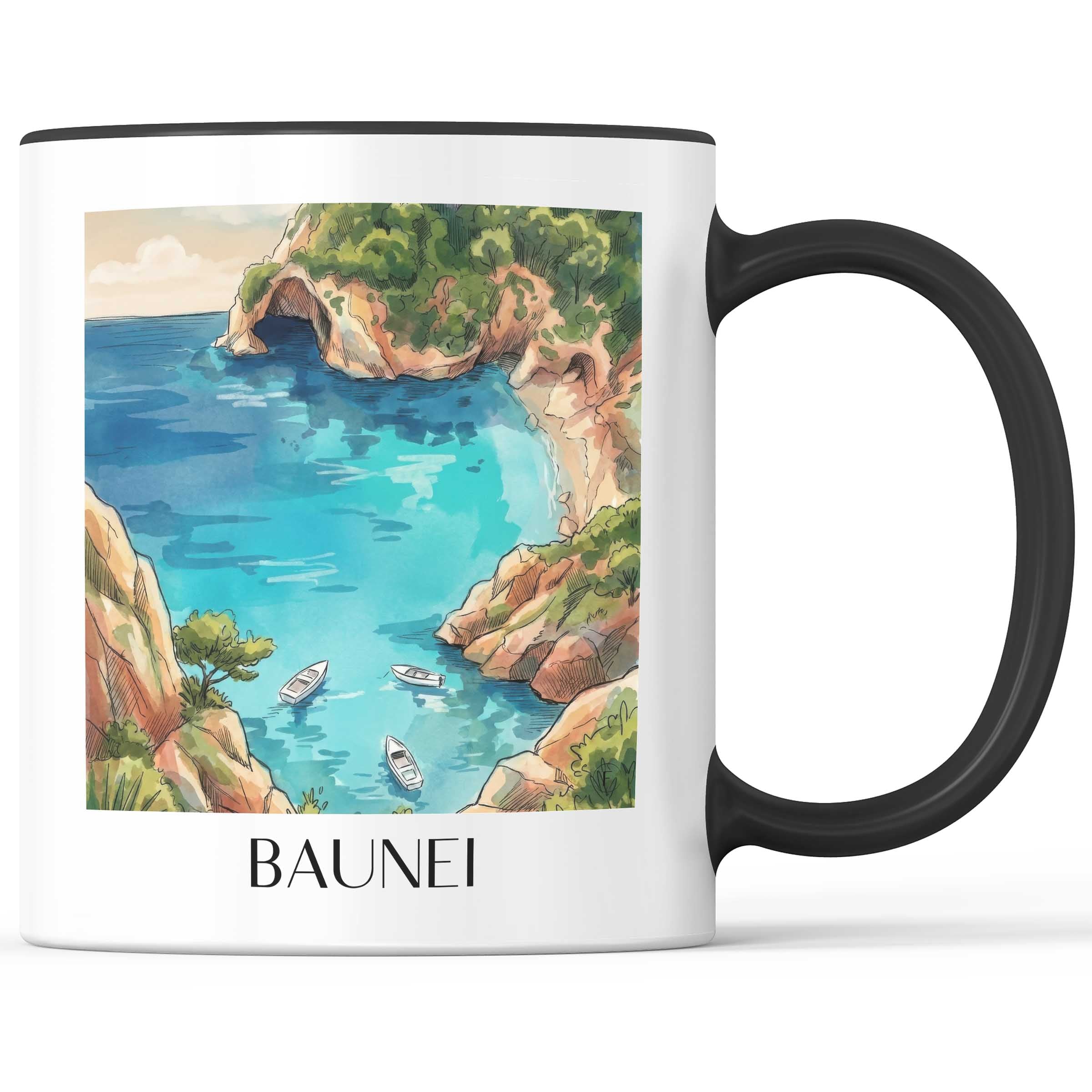 Baunei Kaffeebecher - Sardinien - Italien Becher - Kaffeetasse im Aquarell Stil