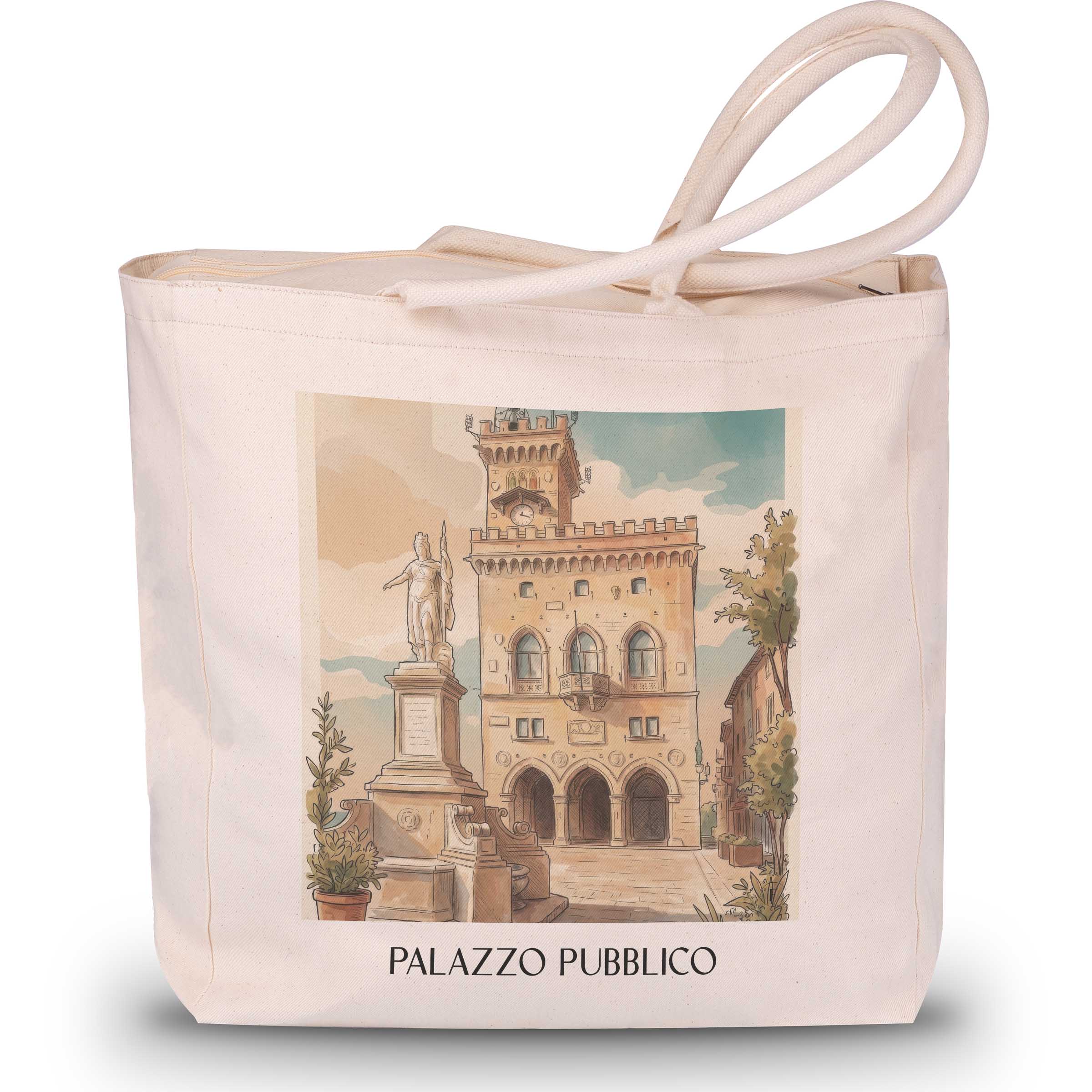 palazzo-pubblico-san-marino-italien-einkaufstasche-aquarell