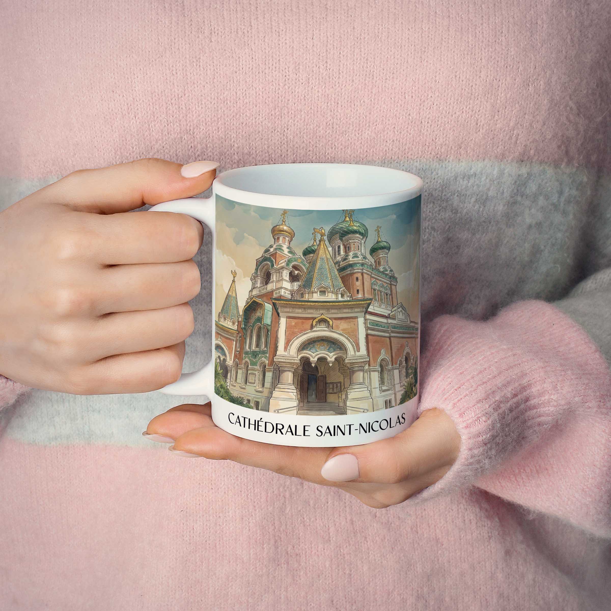 cathédrale-saint-nicolas-nizza-frankreich-kaffeebecher-aquarell