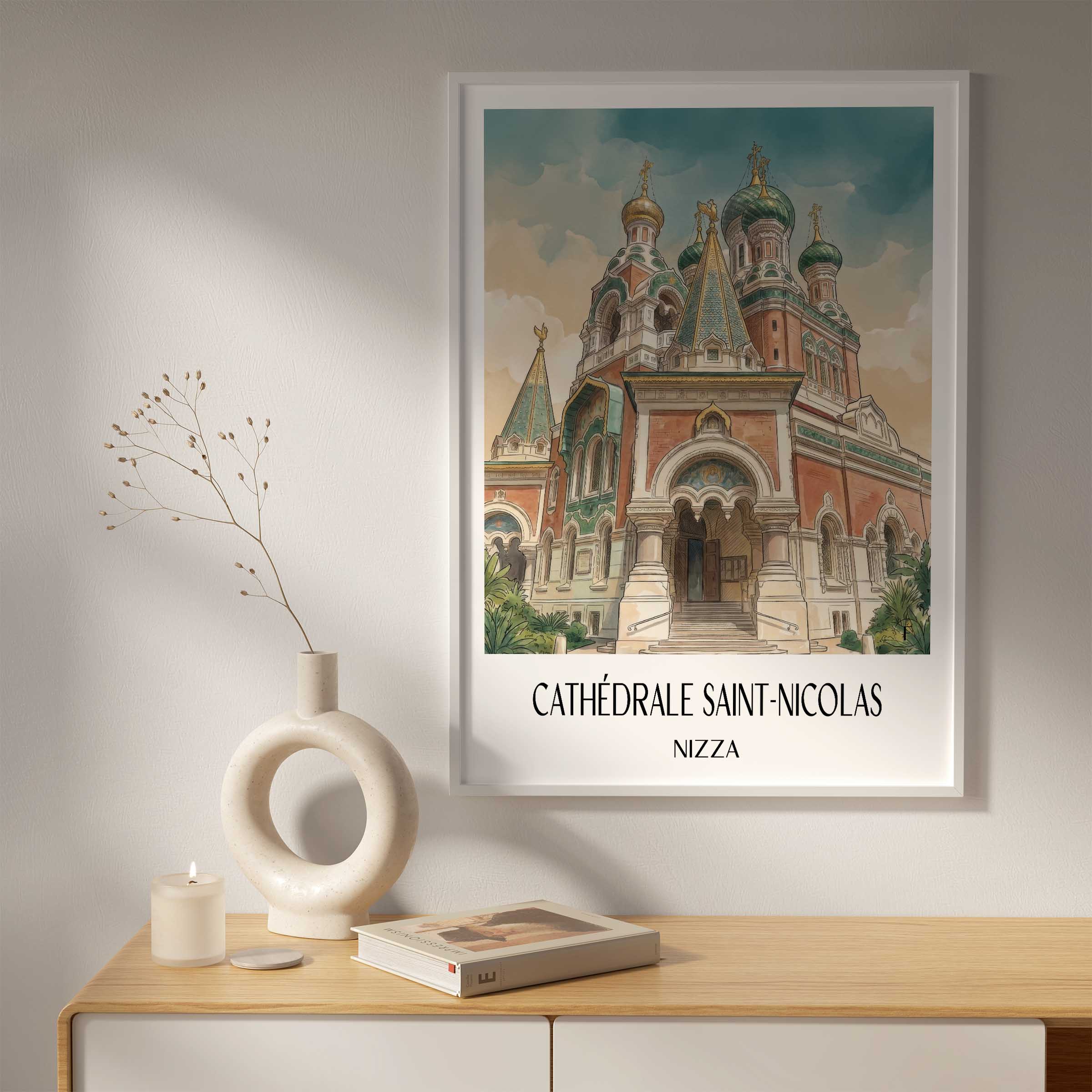 cathédrale-saint-nicolas-nizza-frankreich-poster-aquarell