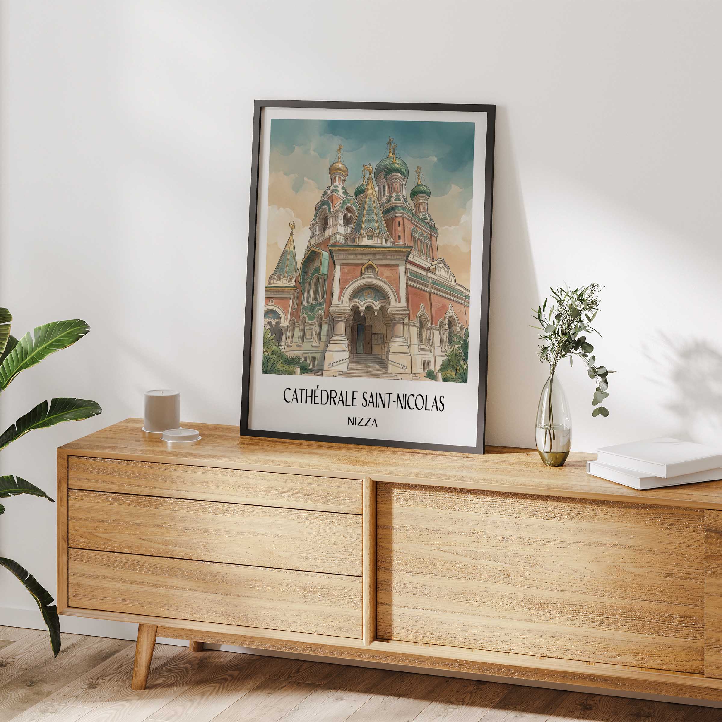 cathédrale-saint-nicolas-nizza-frankreich-poster-aquarell