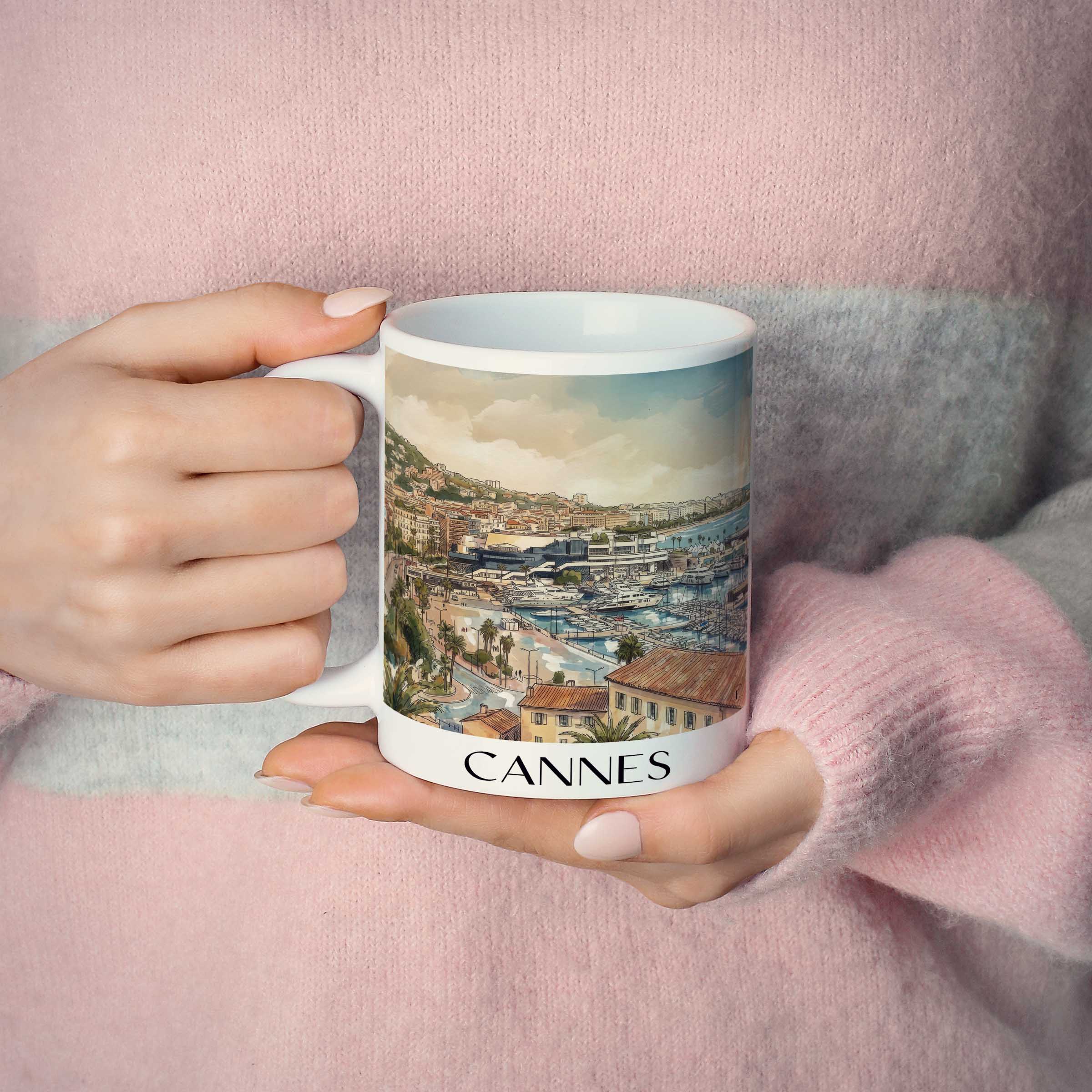 cannes-côte-d´azur-frankreich-kaffeebecher-aquarell