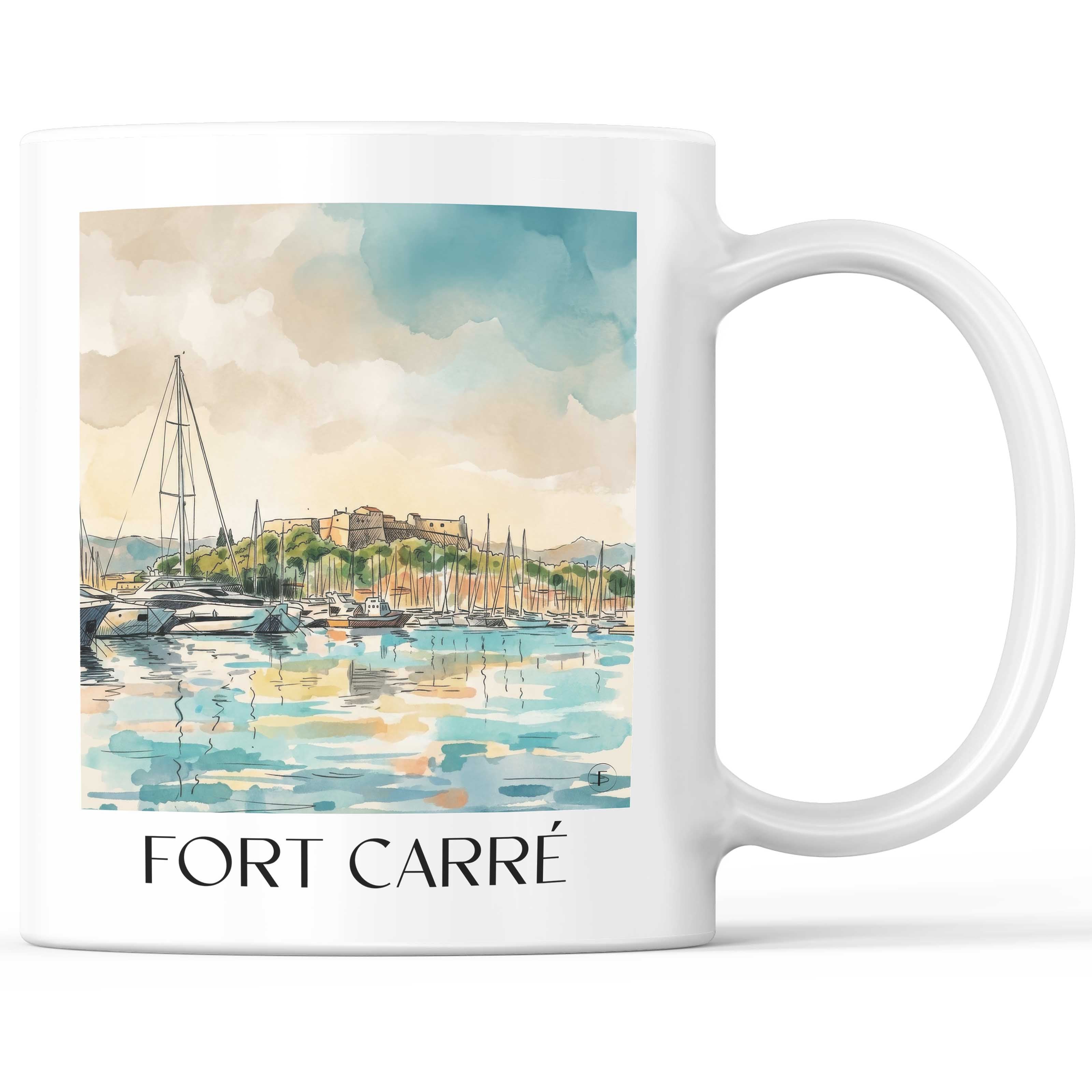 fort-carré-antibes-frankreich-kaffeebecher-aquarell