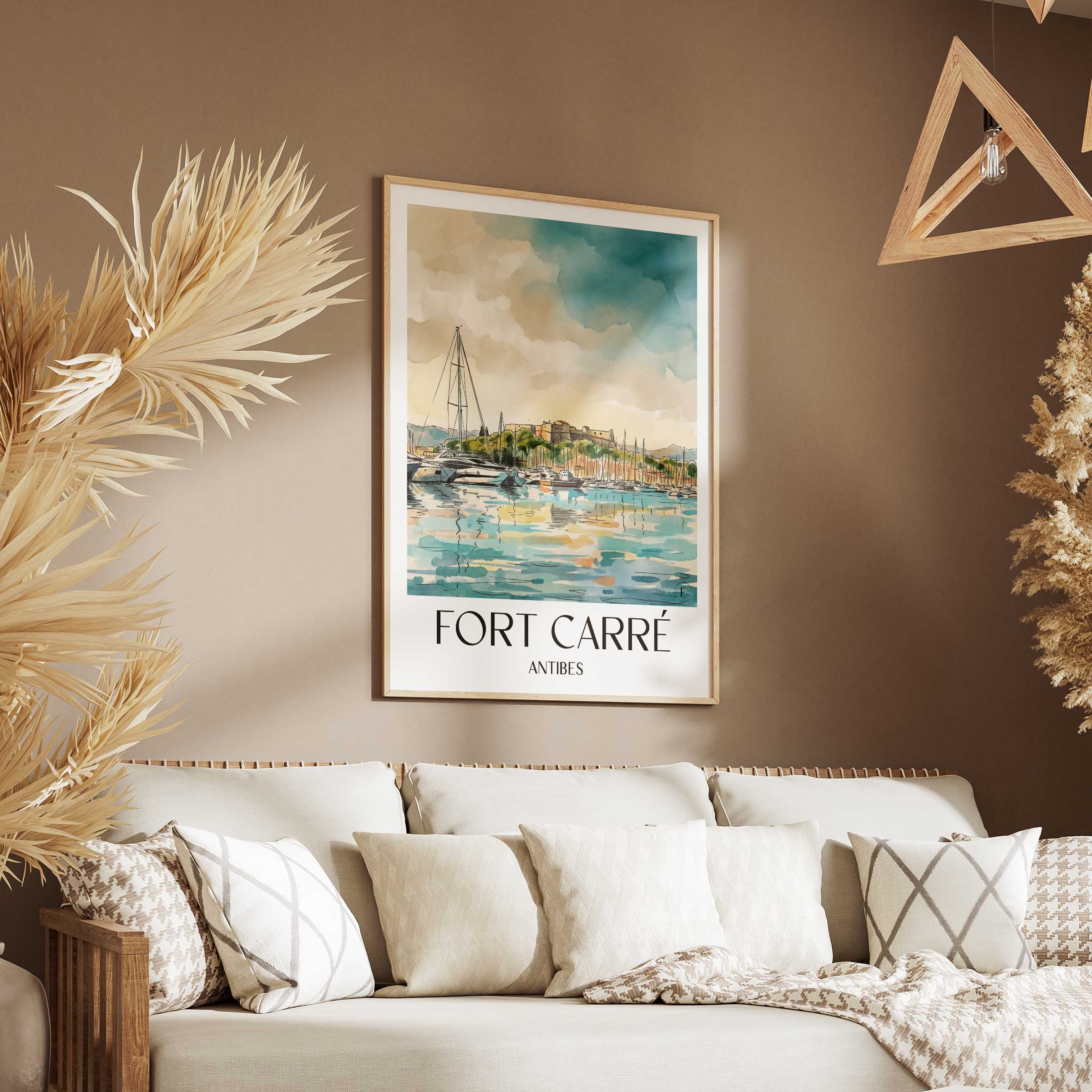 fort-carré-antibes-frankreich-poster-aquarell