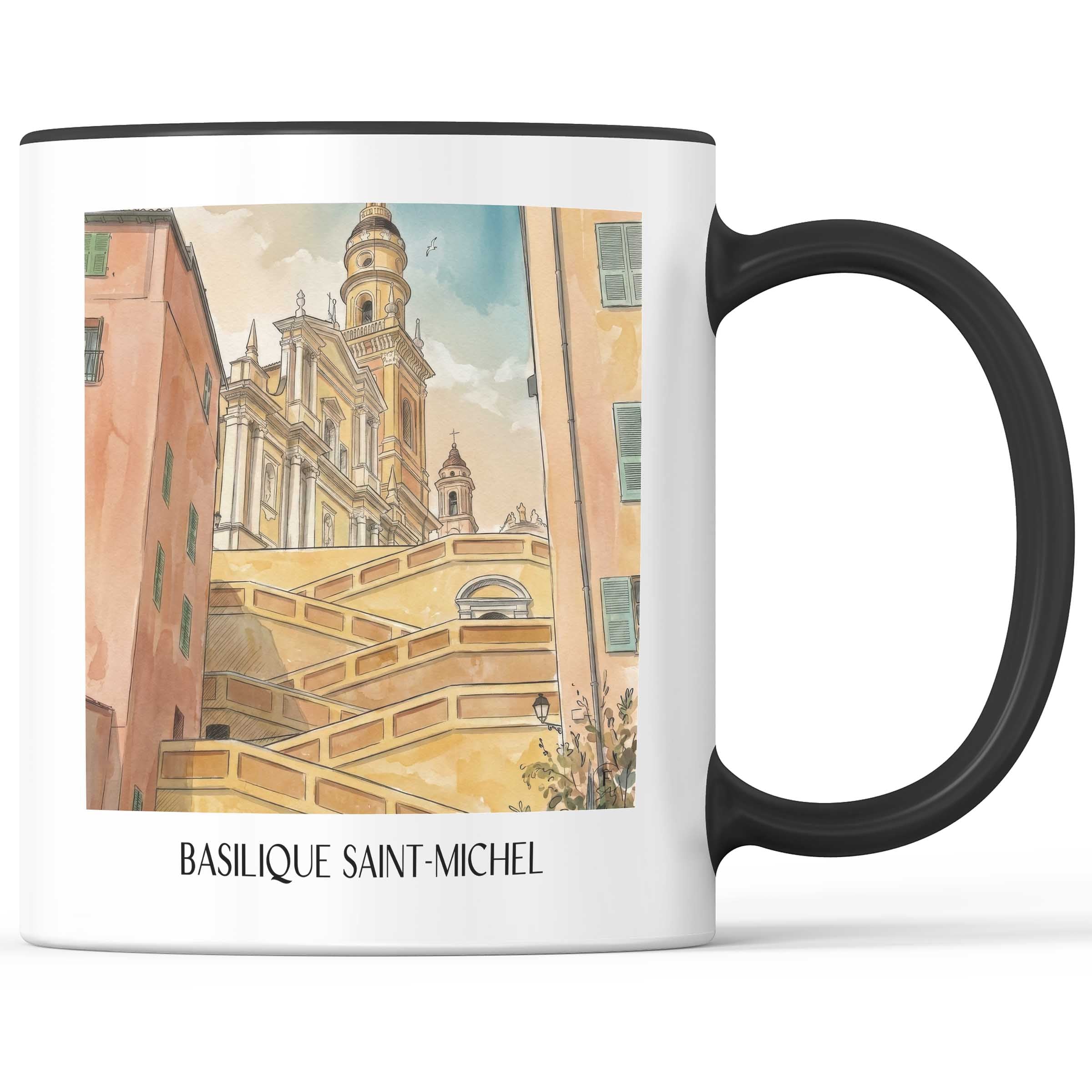 basilique-saint-michel-menton-frankreich-kaffeebecher-aquarell