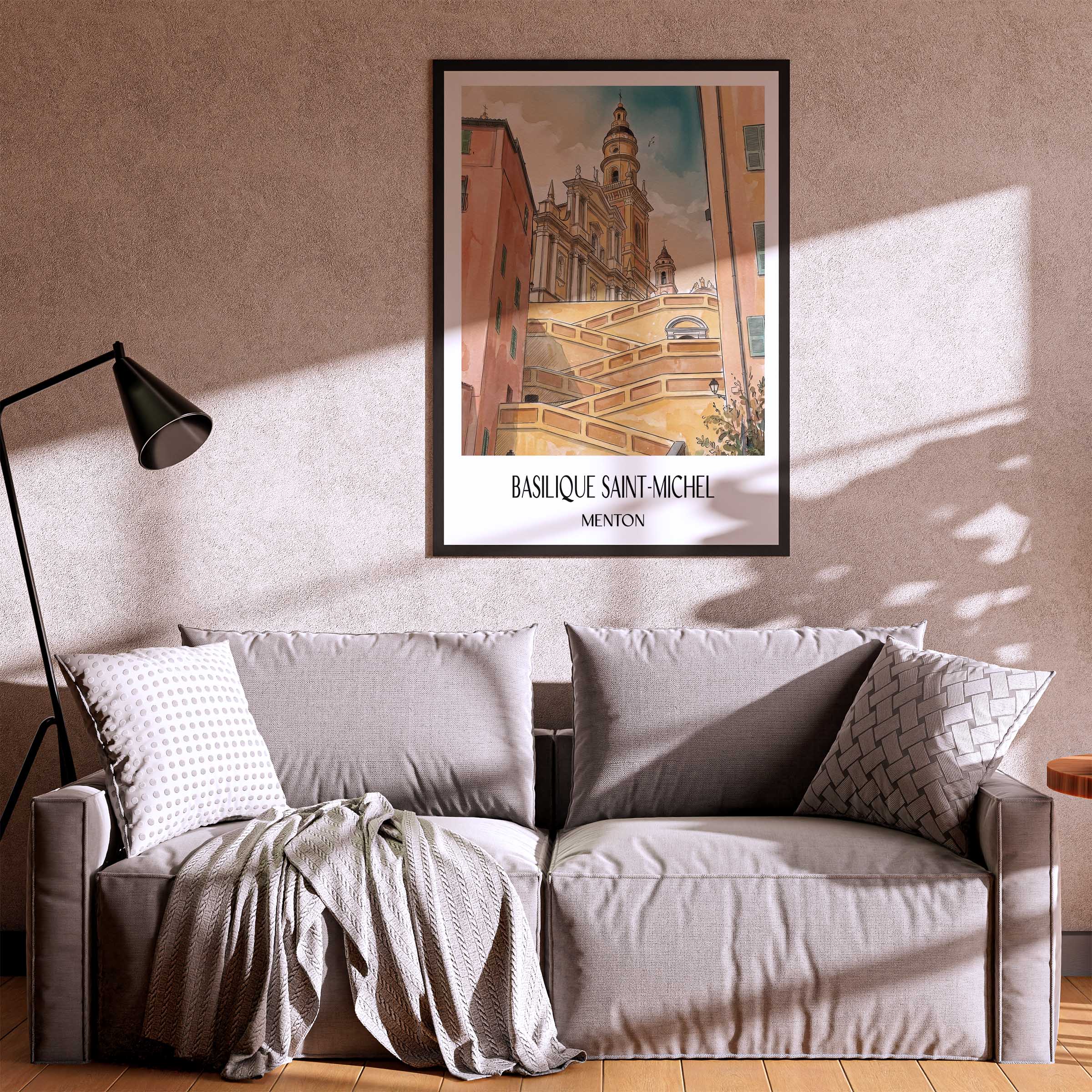 basilique-saint-michel-menton-frankreich-poster-aquarell