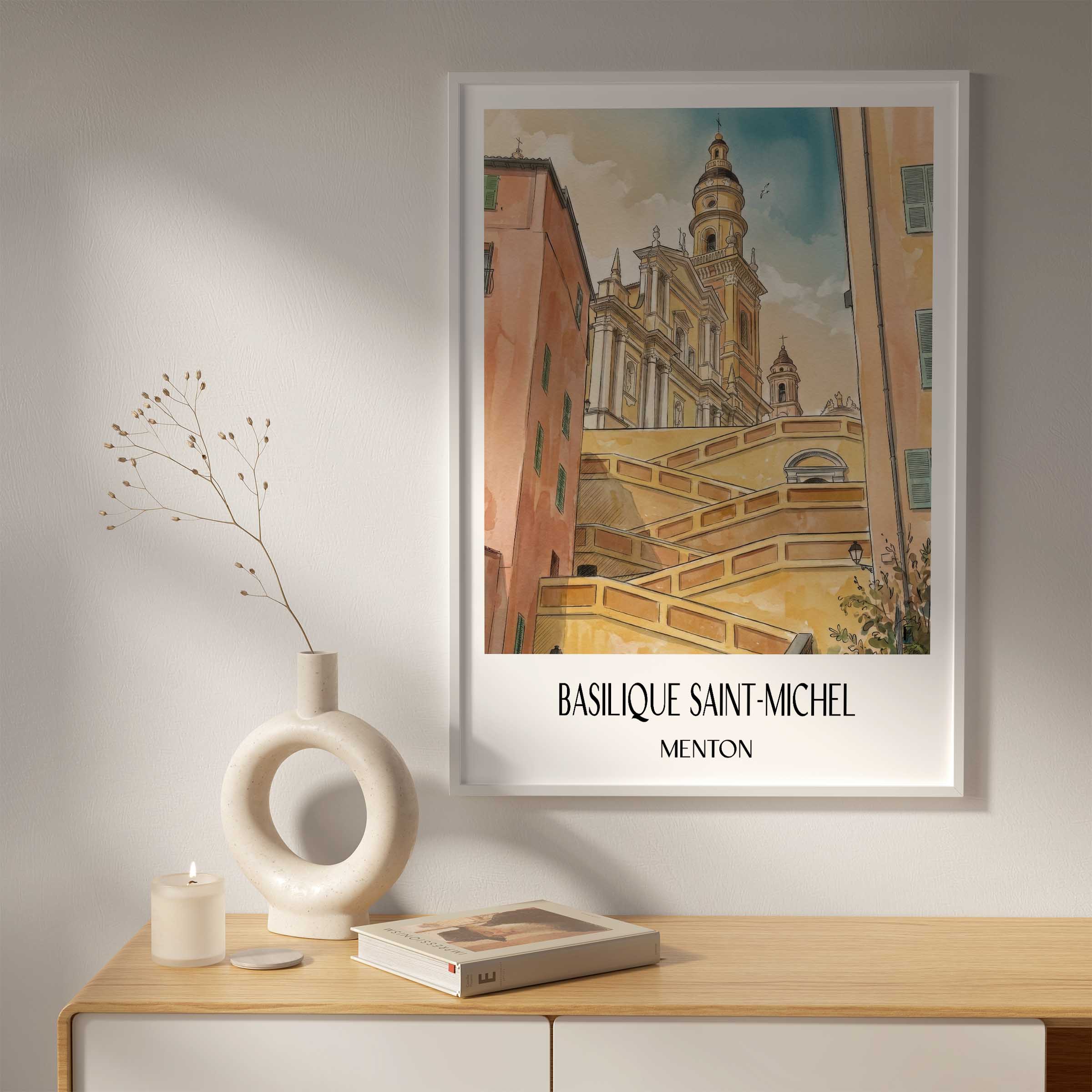 basilique-saint-michel-menton-frankreich-poster-aquarell