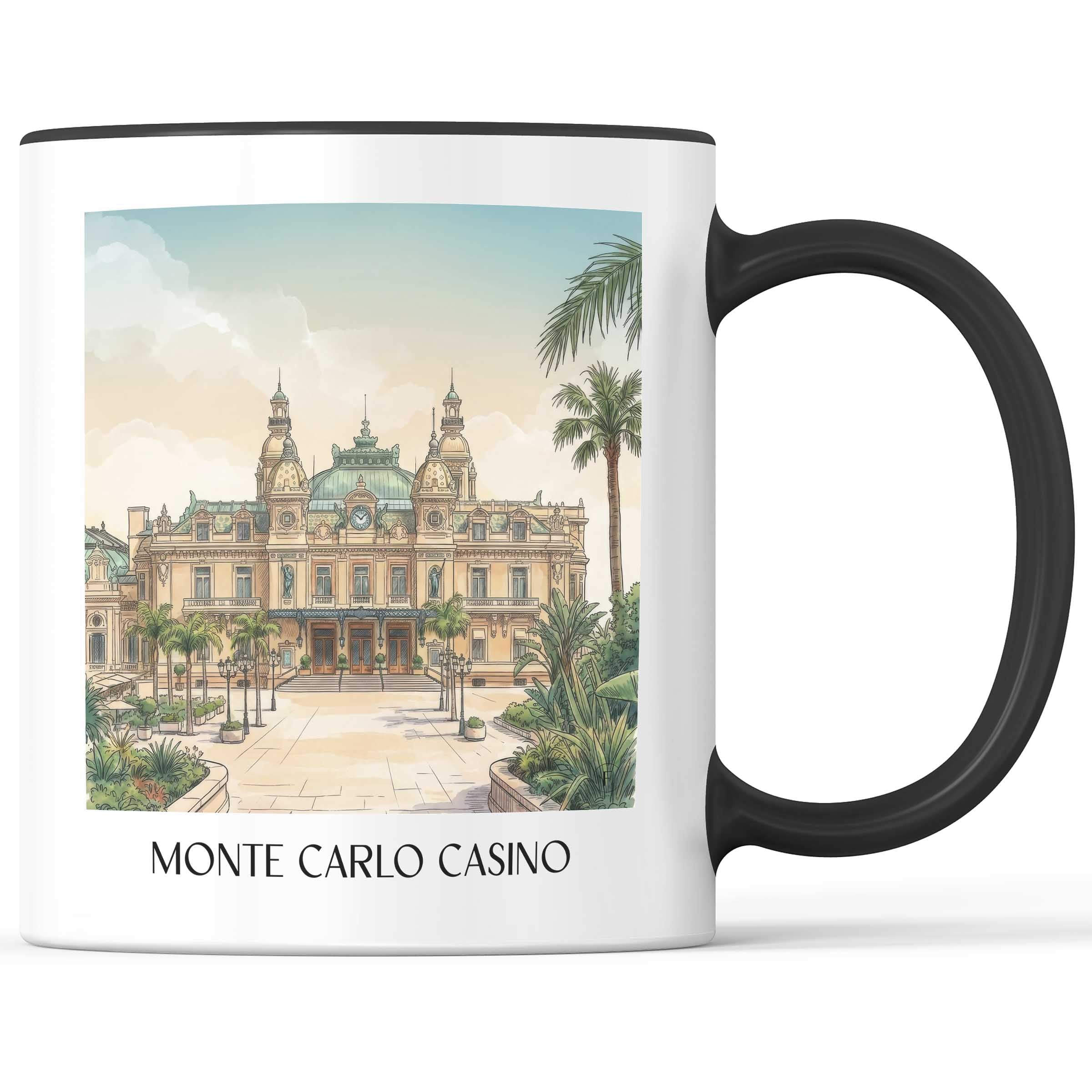 Casino de Monte-Carlo Kaffeebecher - Monaco - Monaco Becher - Kaffeetasse im Aquarell Stil