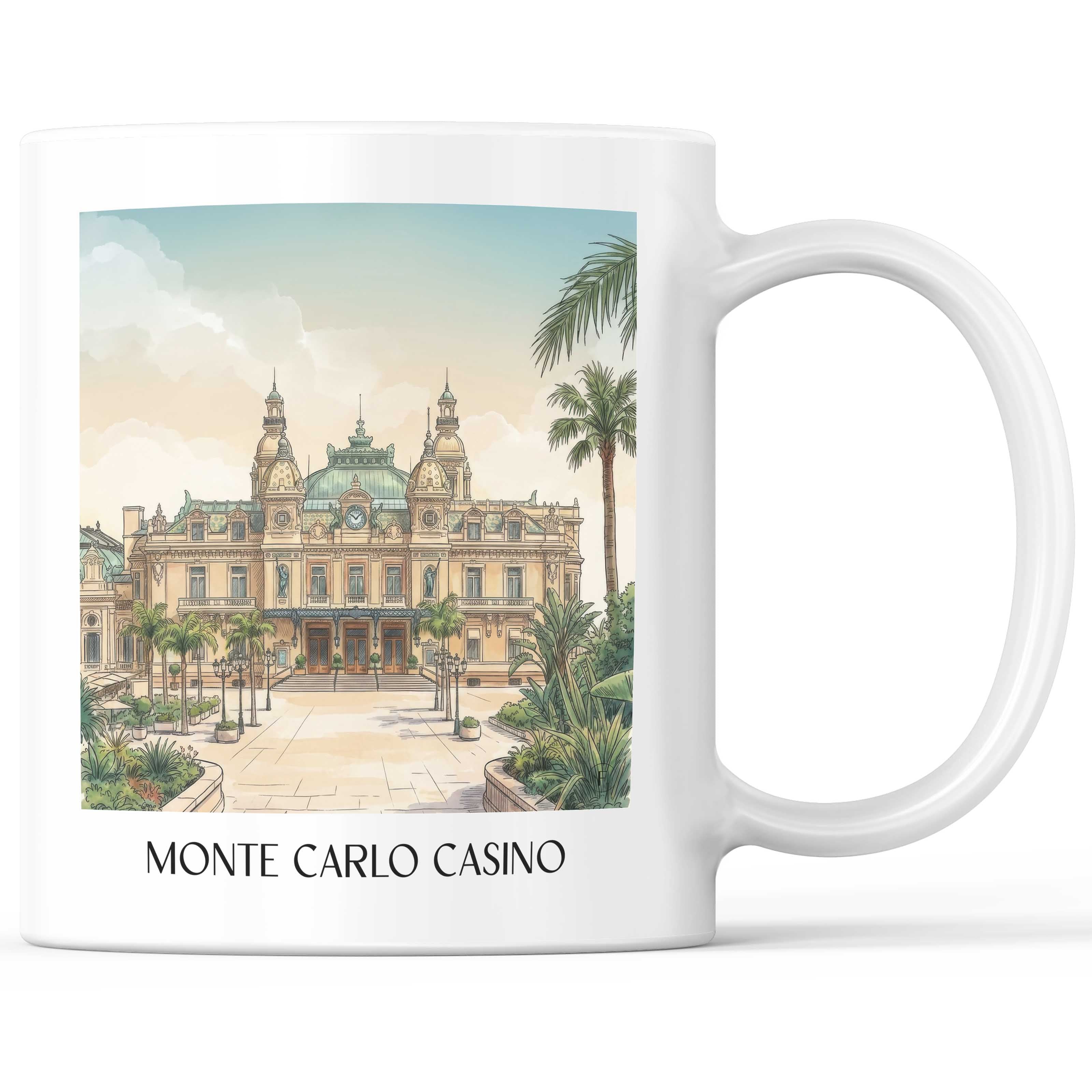 Casino de Monte-Carlo Kaffeebecher - Monaco - Monaco Becher - Kaffeetasse im Aquarell Stil