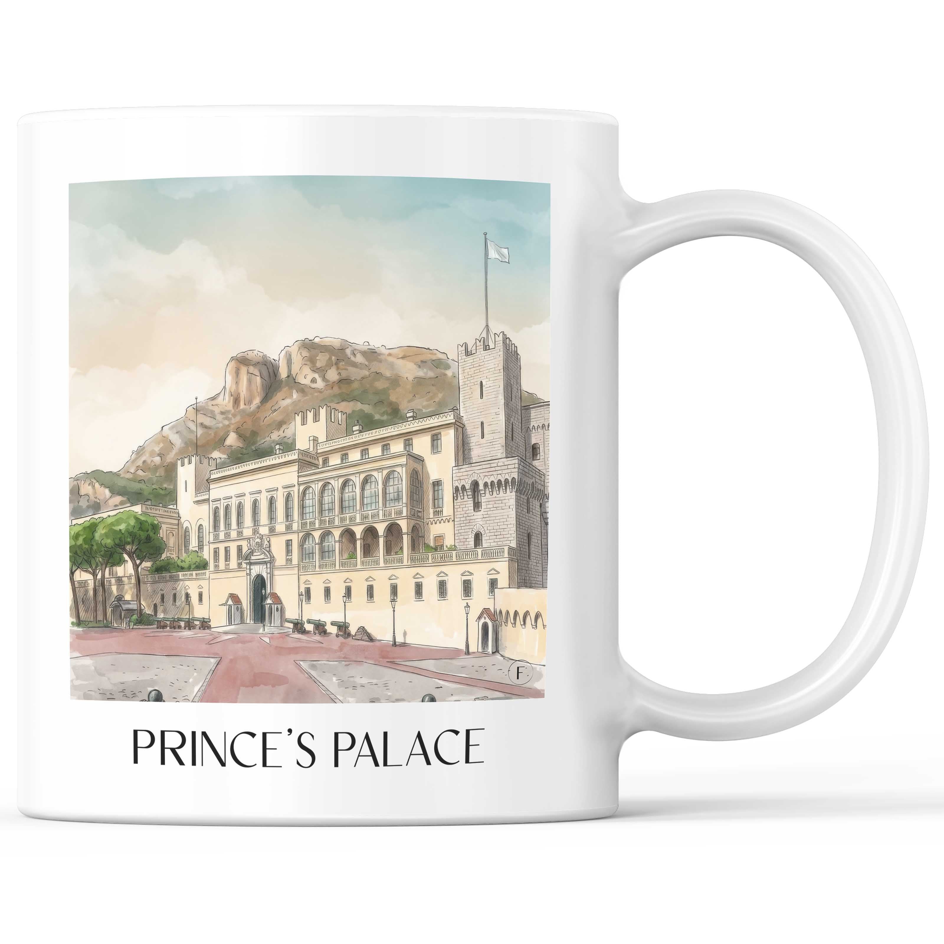 Fürstenpalast Kaffeebecher - Monaco - Monaco Becher - Kaffeetasse im Aquarell Stil