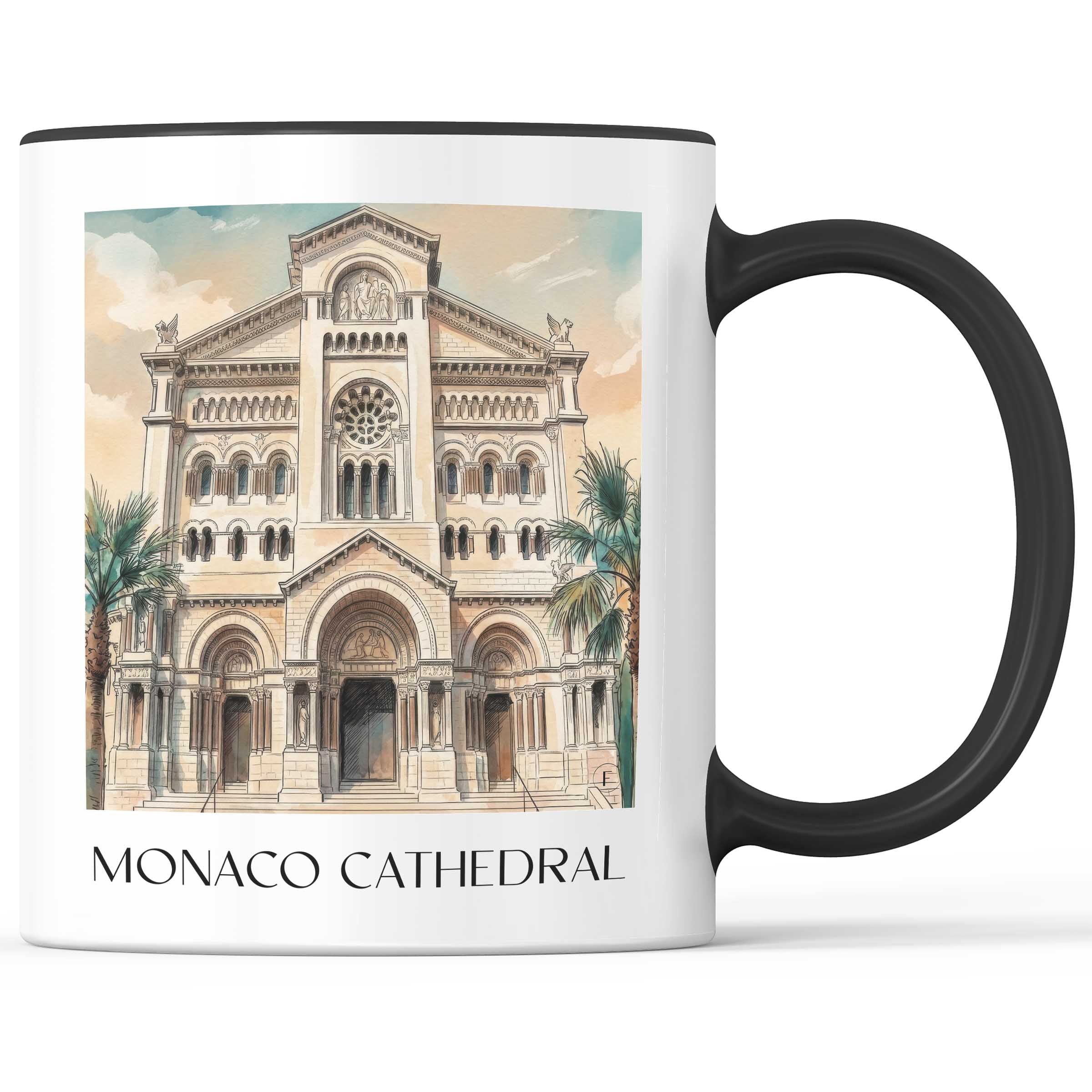 Notre-Dame-Immaculée Kaffeebecher - Monaco - Monaco Becher - Kaffeetasse im Aquarell Stil