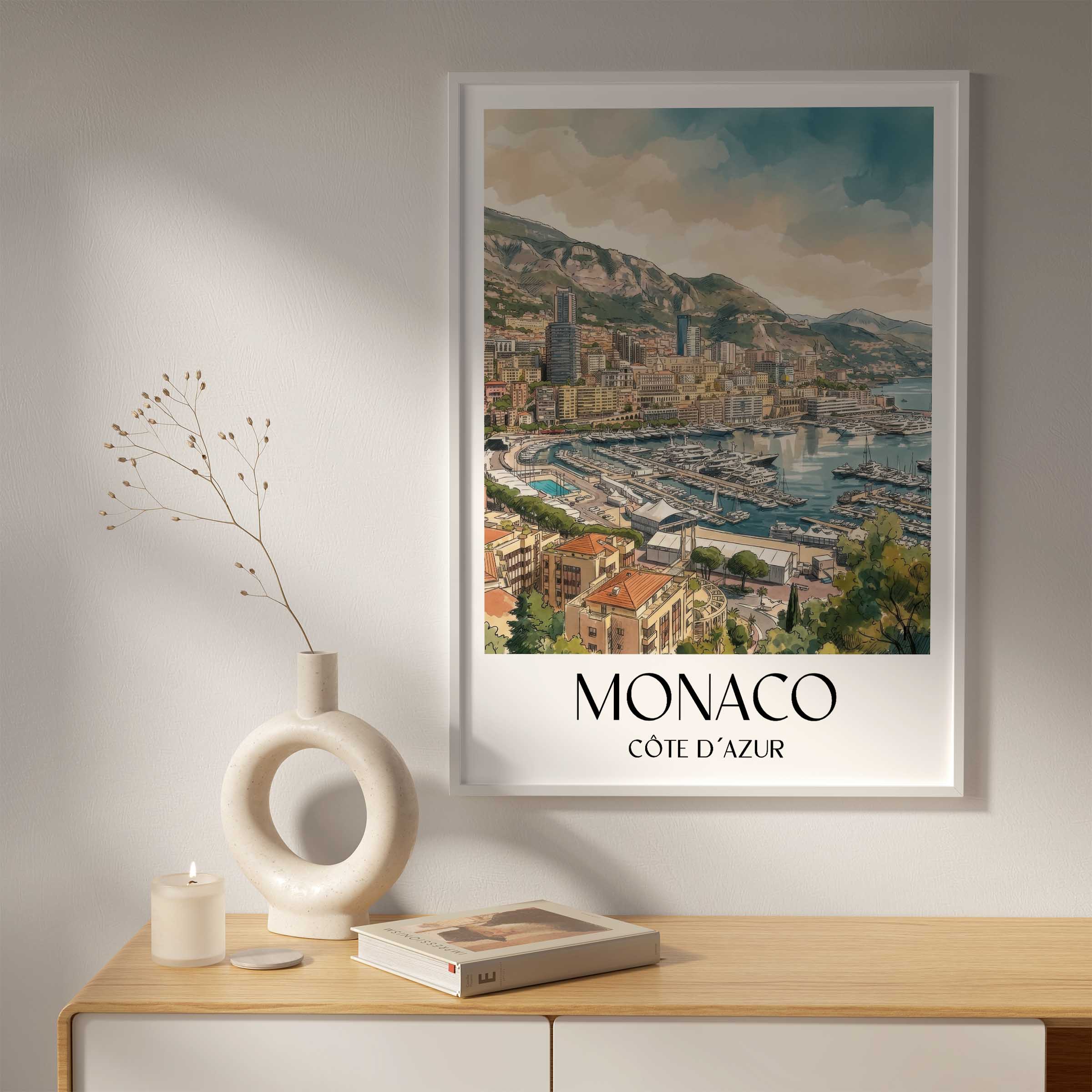 monaco-côte-d´azur-monaco-poster-aquarell