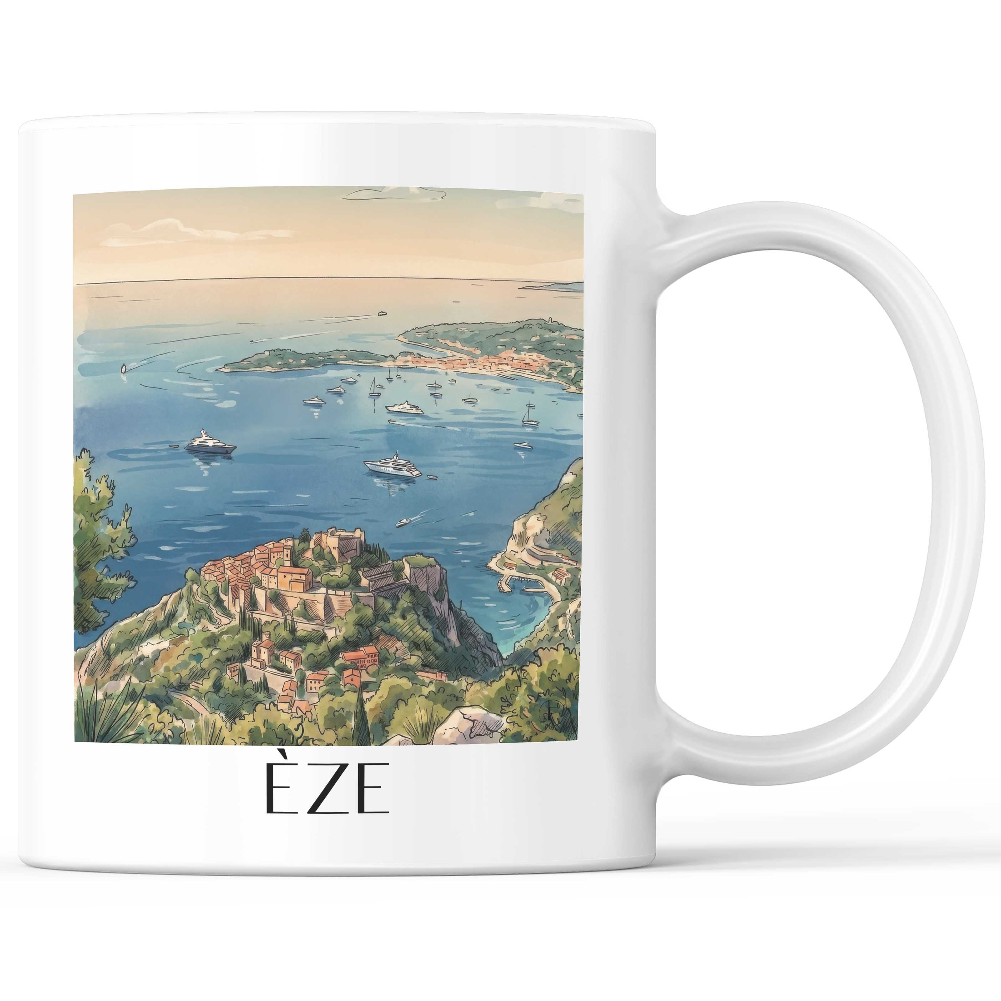 èze--côte-d´azur-frankreich-kaffeebecher-aquarell