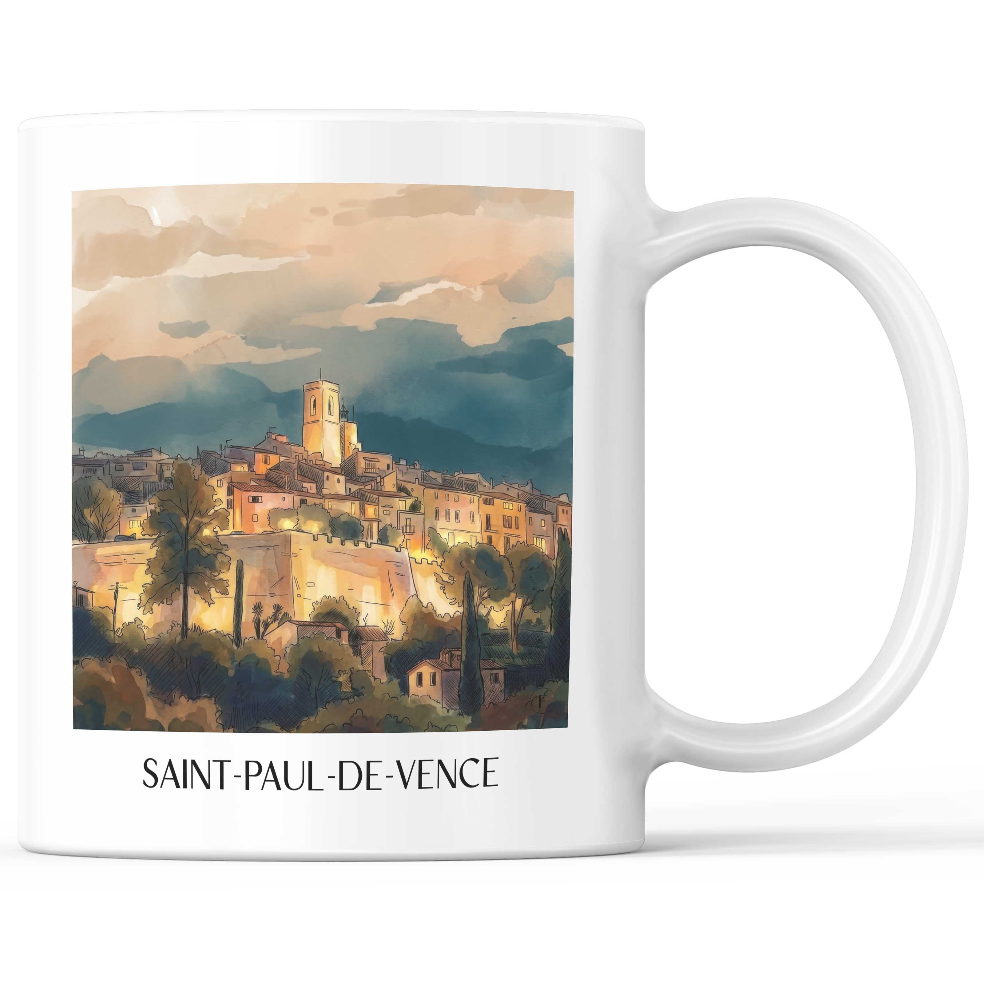 saint-paul-de-vence-côte-d´azur-frankreich-kaffeebecher-aquarell