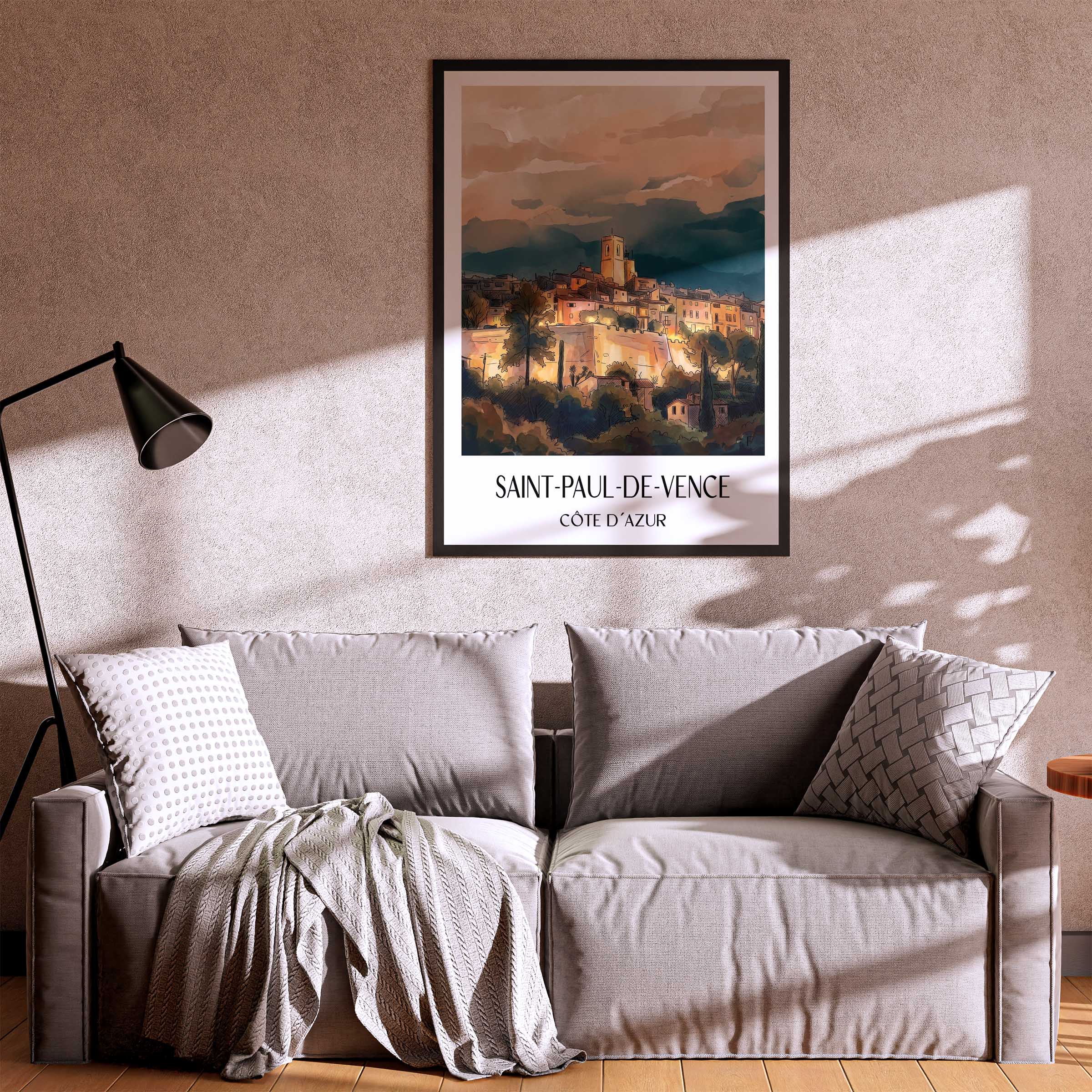 saint-paul-de-vence-côte-d´azur-frankreich-poster-aquarell