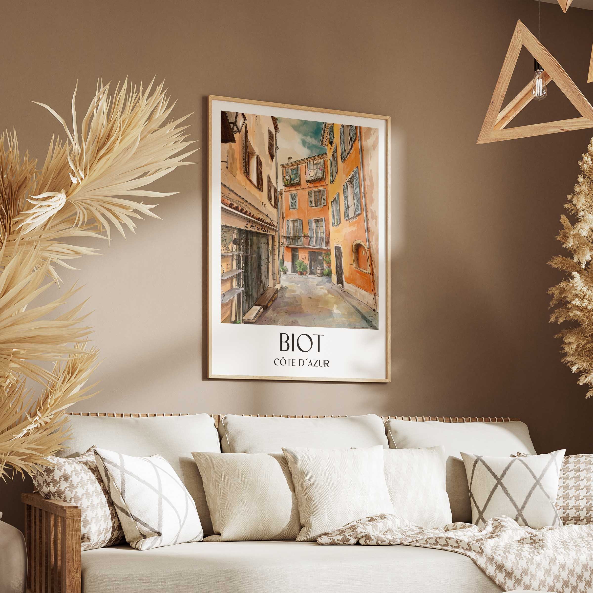 biot--côte-d´azur-frankreich-poster-aquarell