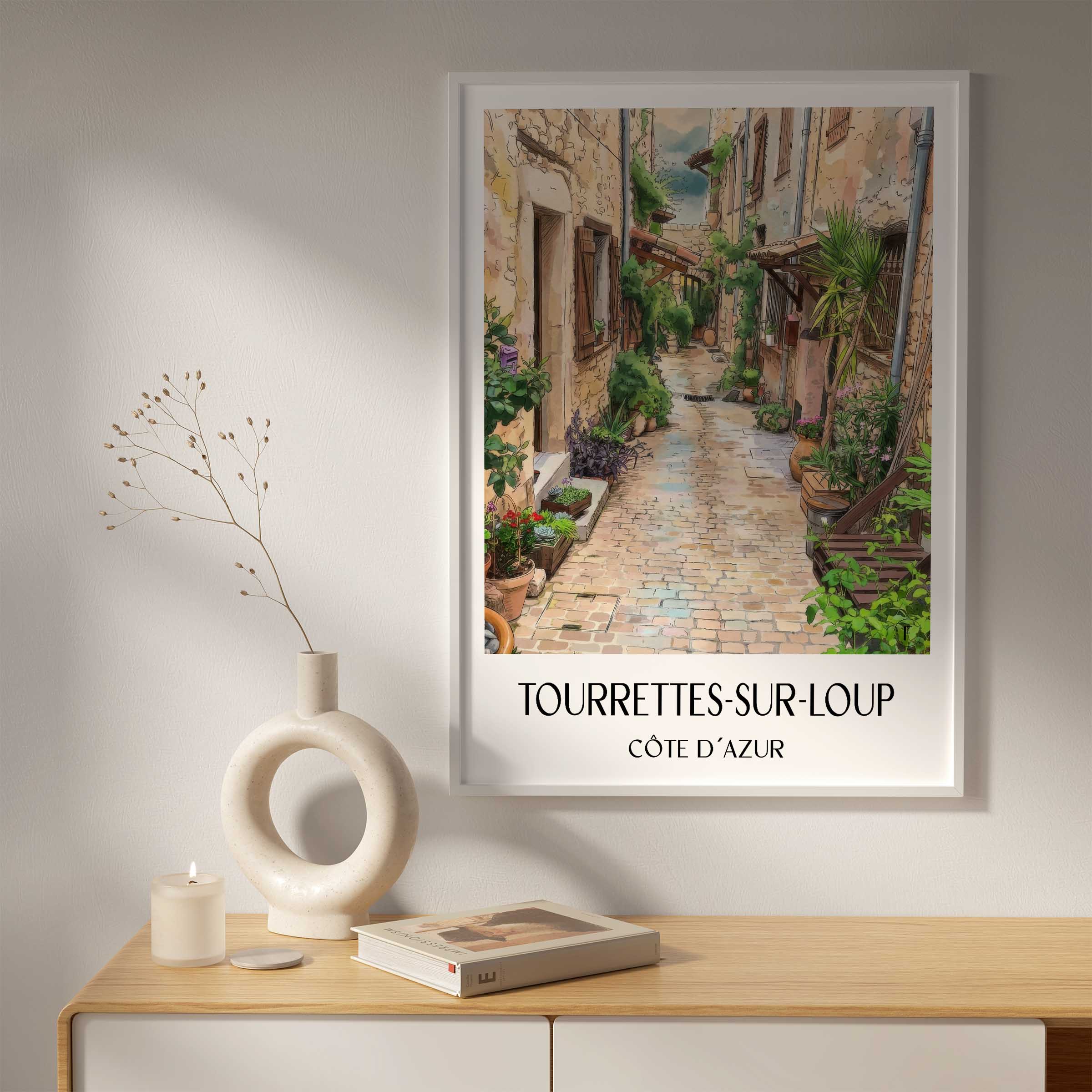 tourrettes-sur-loup-côte-d´azur-frankreich-poster-aquarell