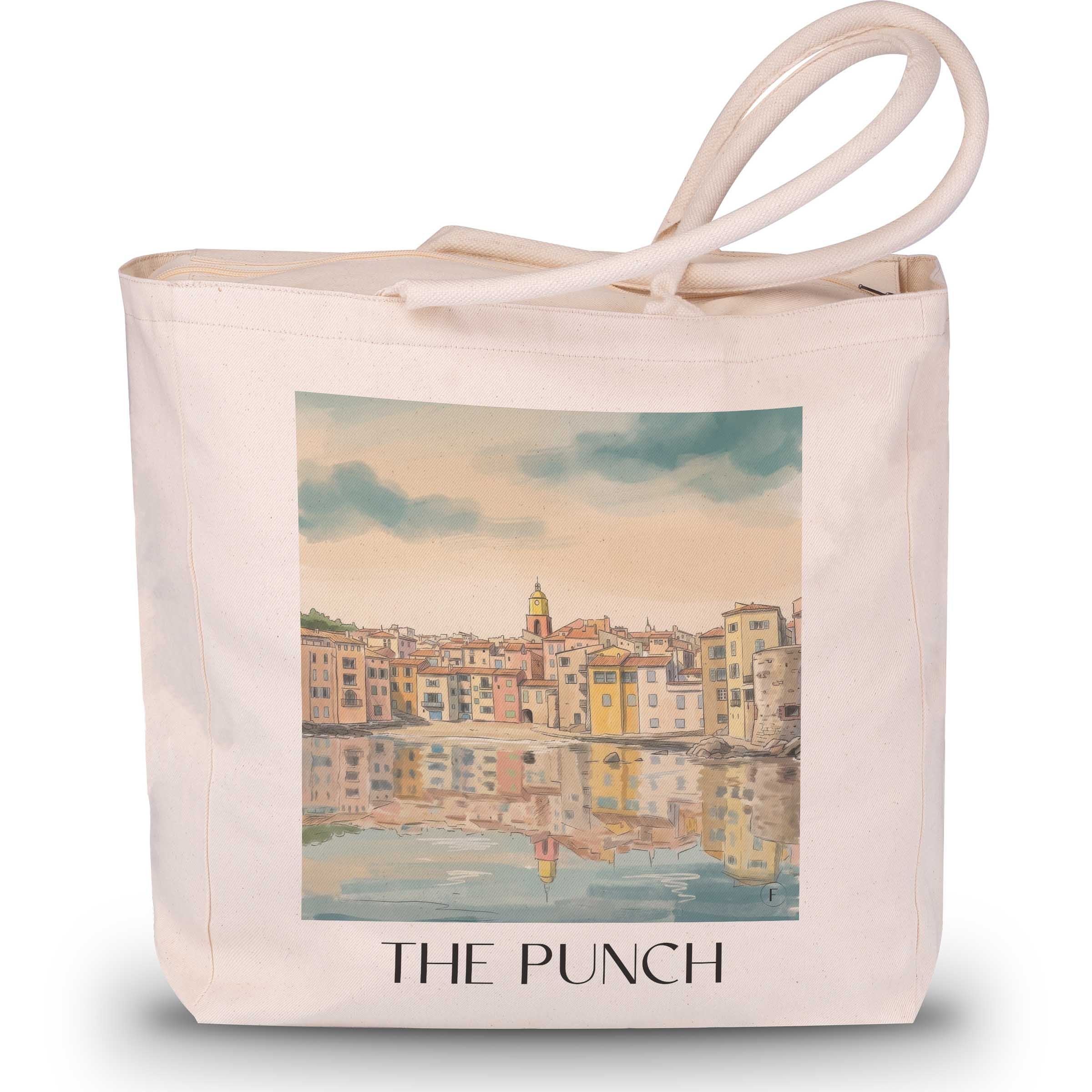La Ponche Shopping Tasche - Saint-Tropez - Frankreich Tote Bag - Einkaufstasche im Aquarell Stil