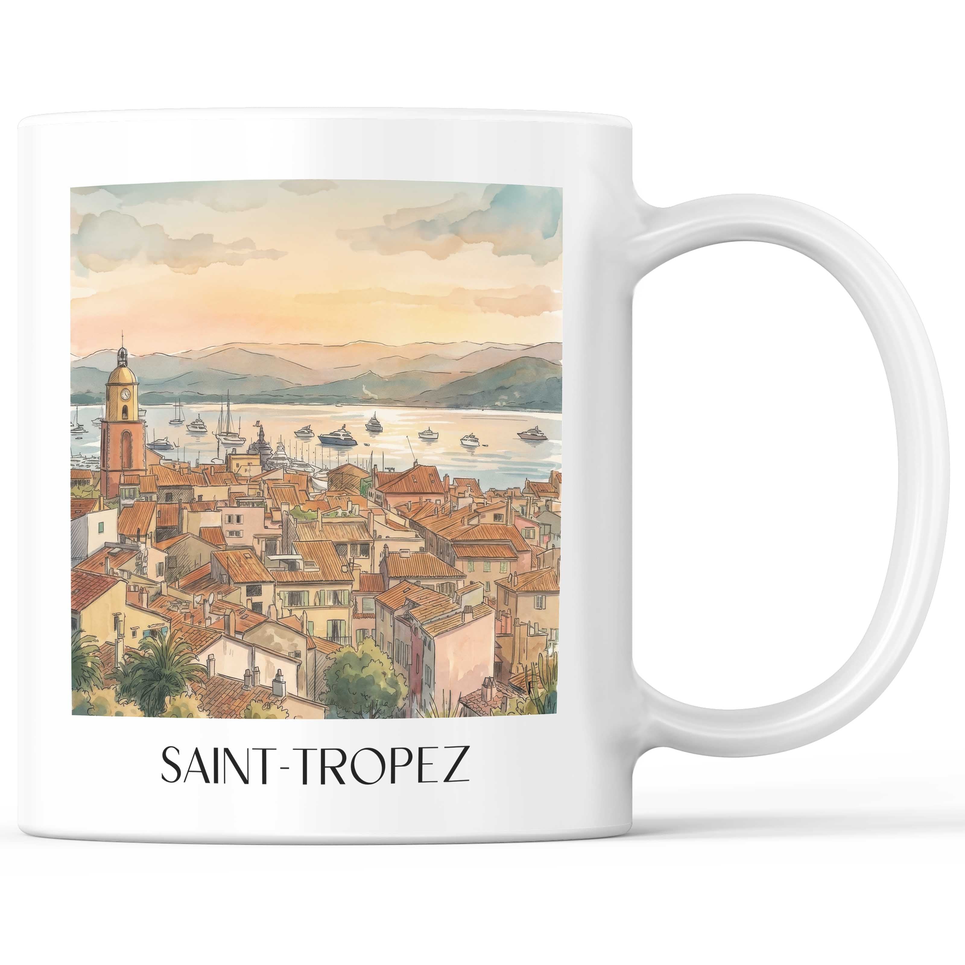 saint-tropez-côte-d´azur-frankreich-kaffeebecher-aquarell