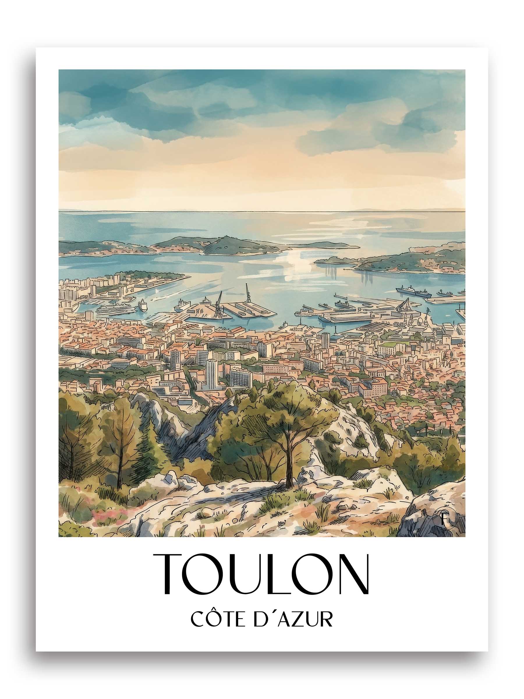 toulon-côte-d´azur-frankreich-poster-aquarell