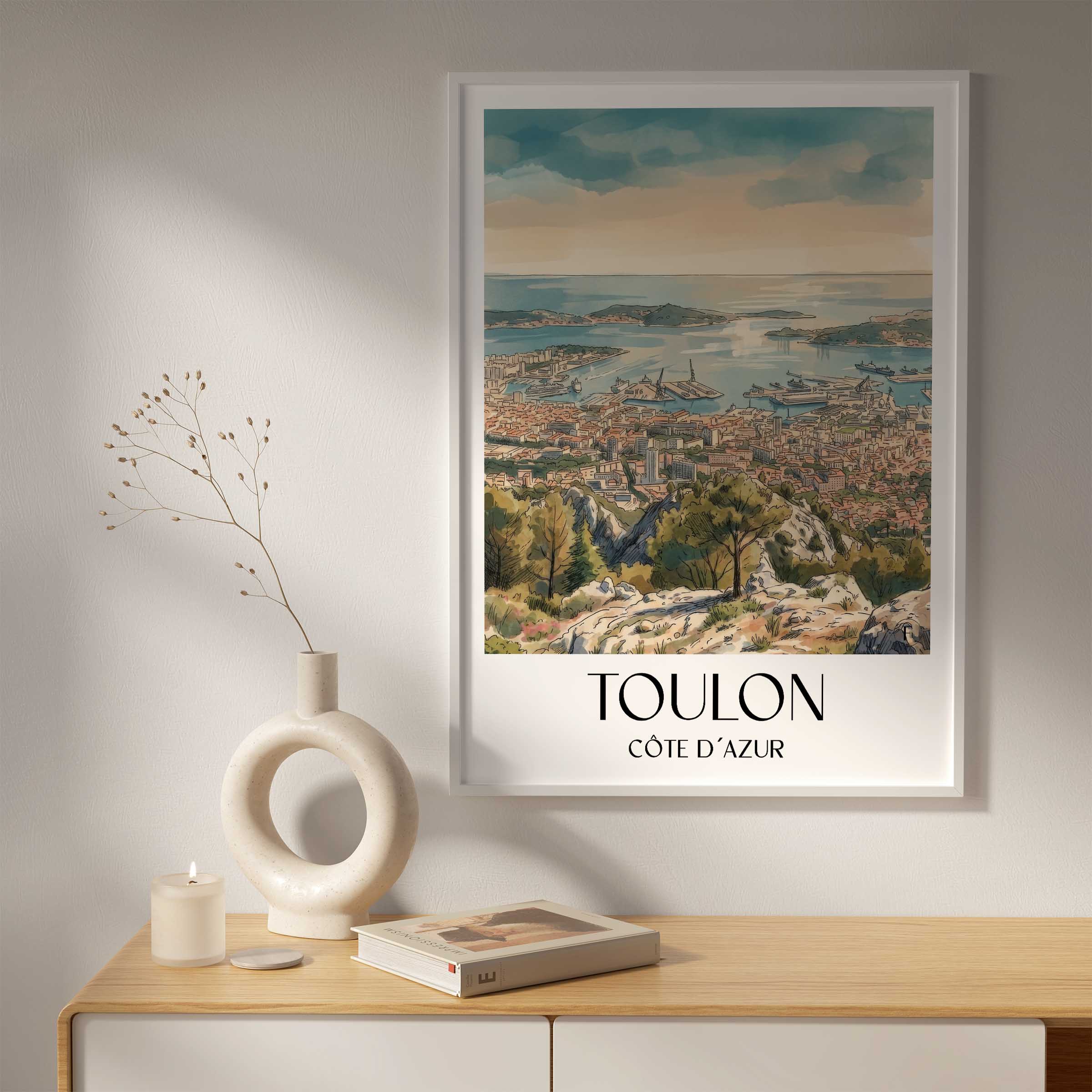 toulon-côte-d´azur-frankreich-poster-aquarell
