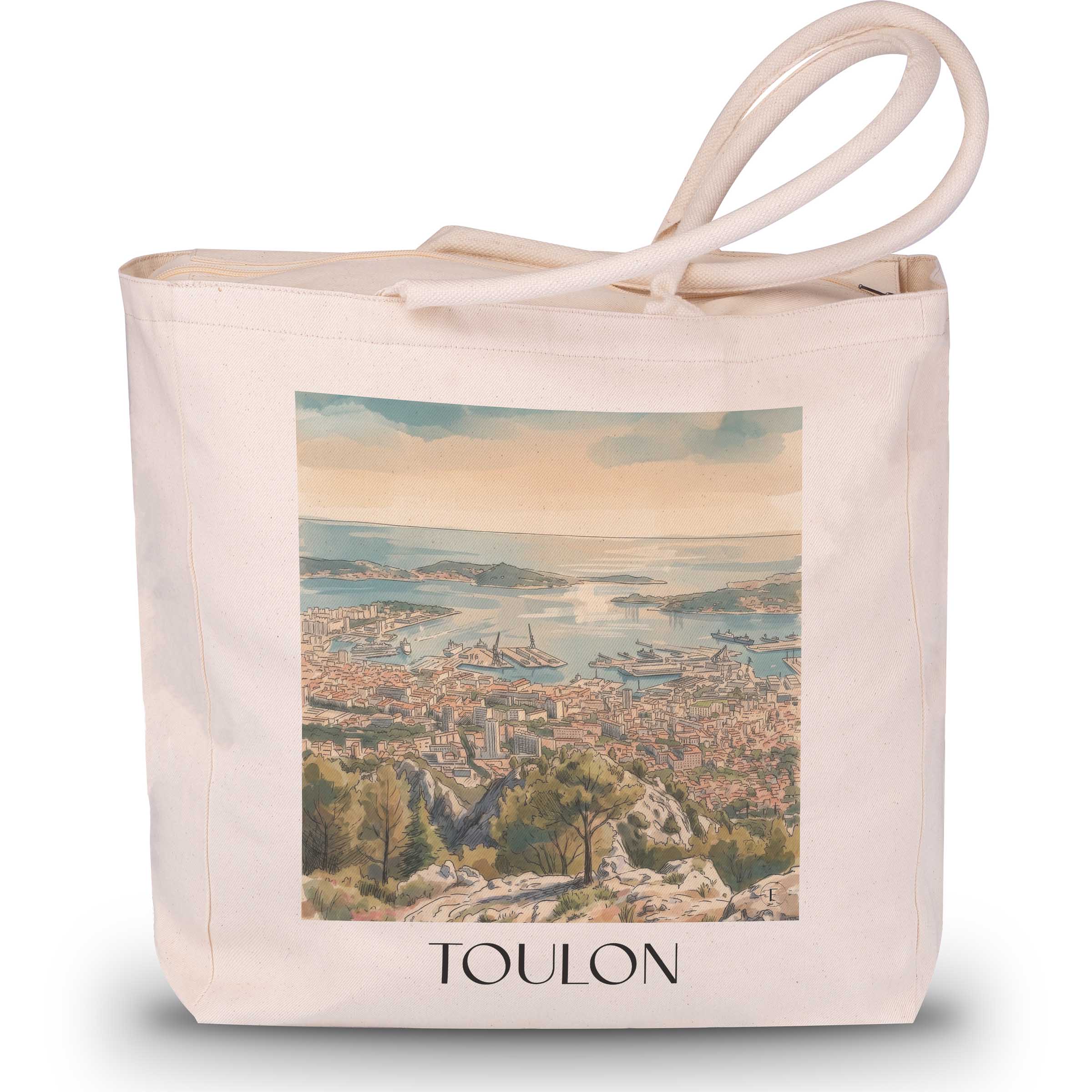 Toulon Shopping Tasche - Côte d´Azur - Frankreich Tote Bag - Einkaufstasche im Aquarell Stil