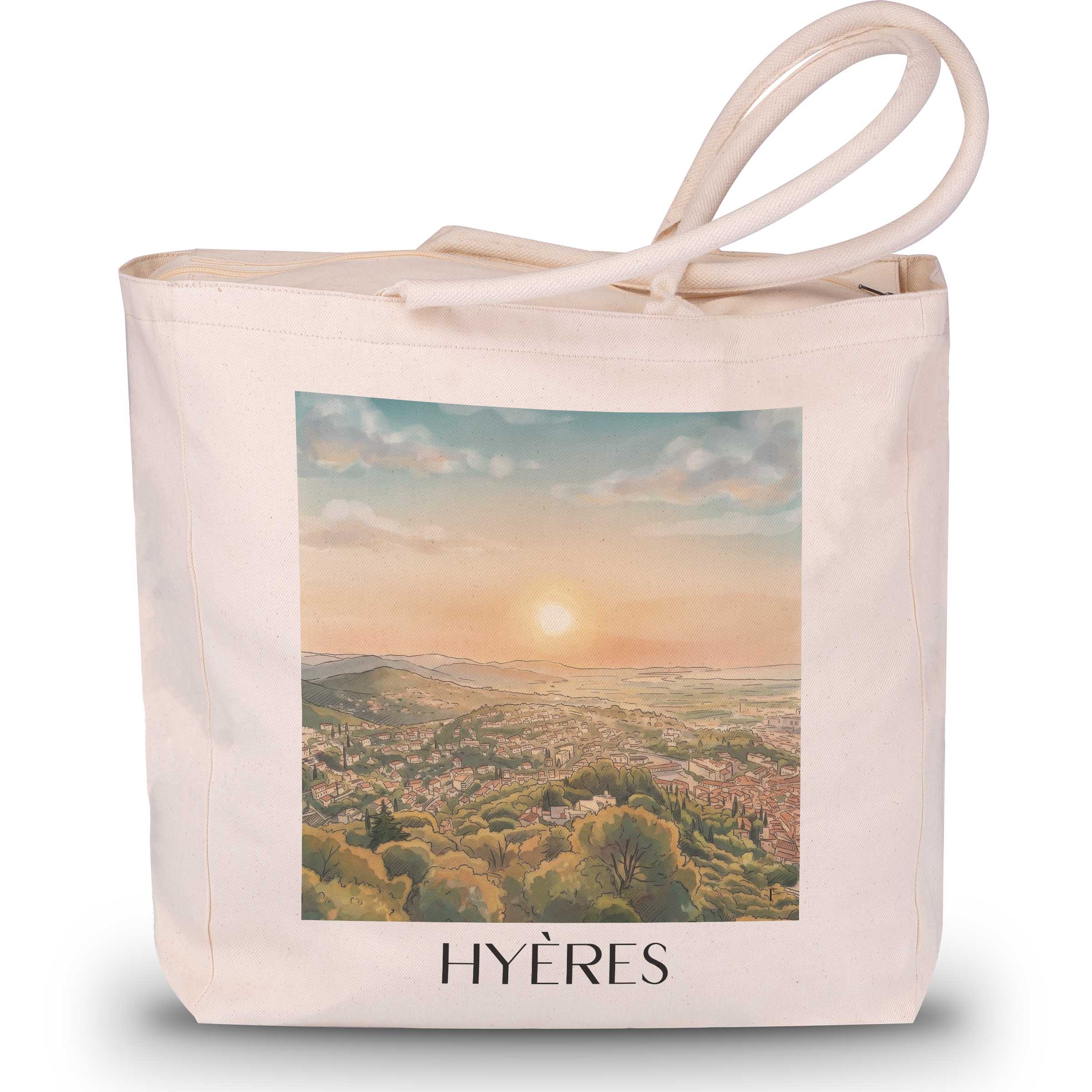 Hyères Shopping Tasche - Côte d´Azur - Frankreich Tote Bag - Einkaufstasche im Aquarell Stil